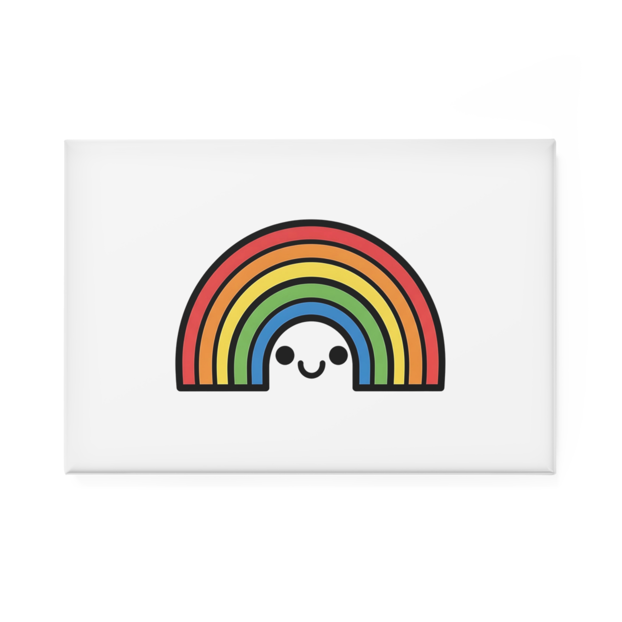 Colorful Rainbow Smiling Face Cartoon Illustration Button Magnet Rectangle 1 And 10 Pcs - Image 5