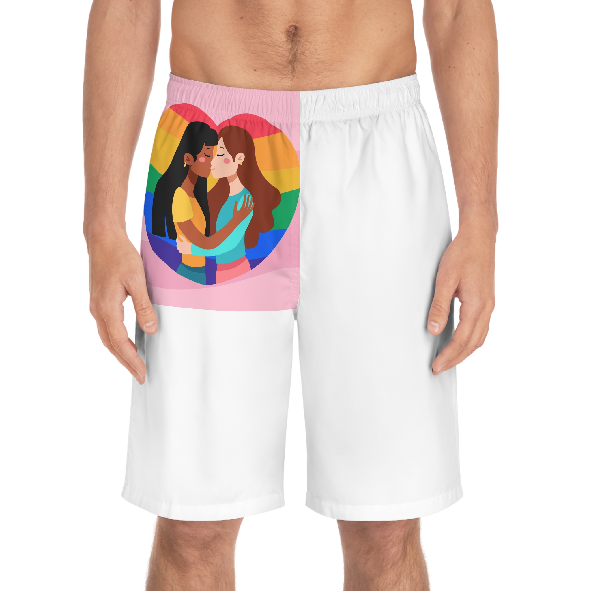 Lesbian Pride Design 5F97D4 Mens Board Shorts Aop - Image 3