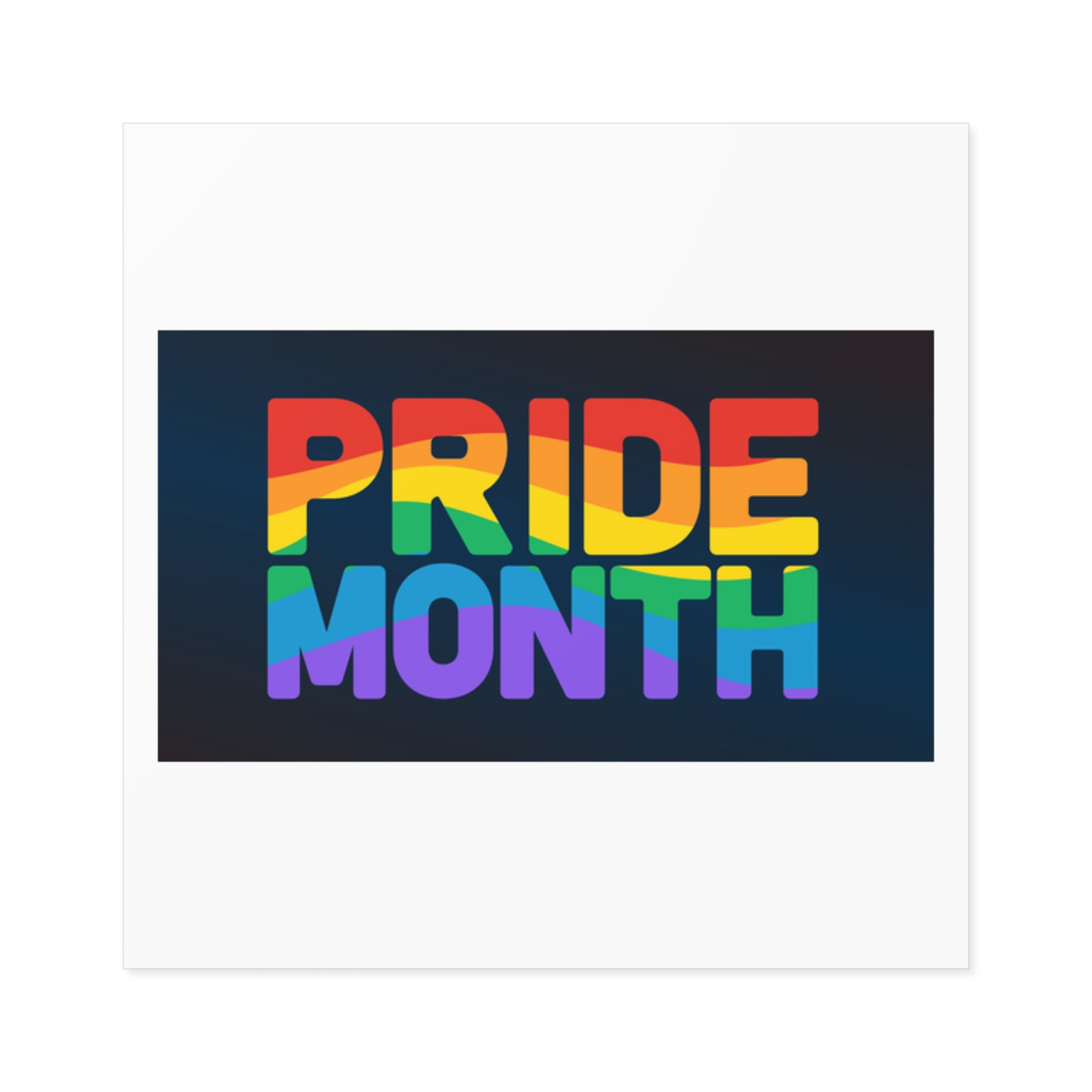 Lgbt Pride Rainbow Flag Lettering Banner Poster Social Media Pride Calligraphy With Laminate Stickers Square