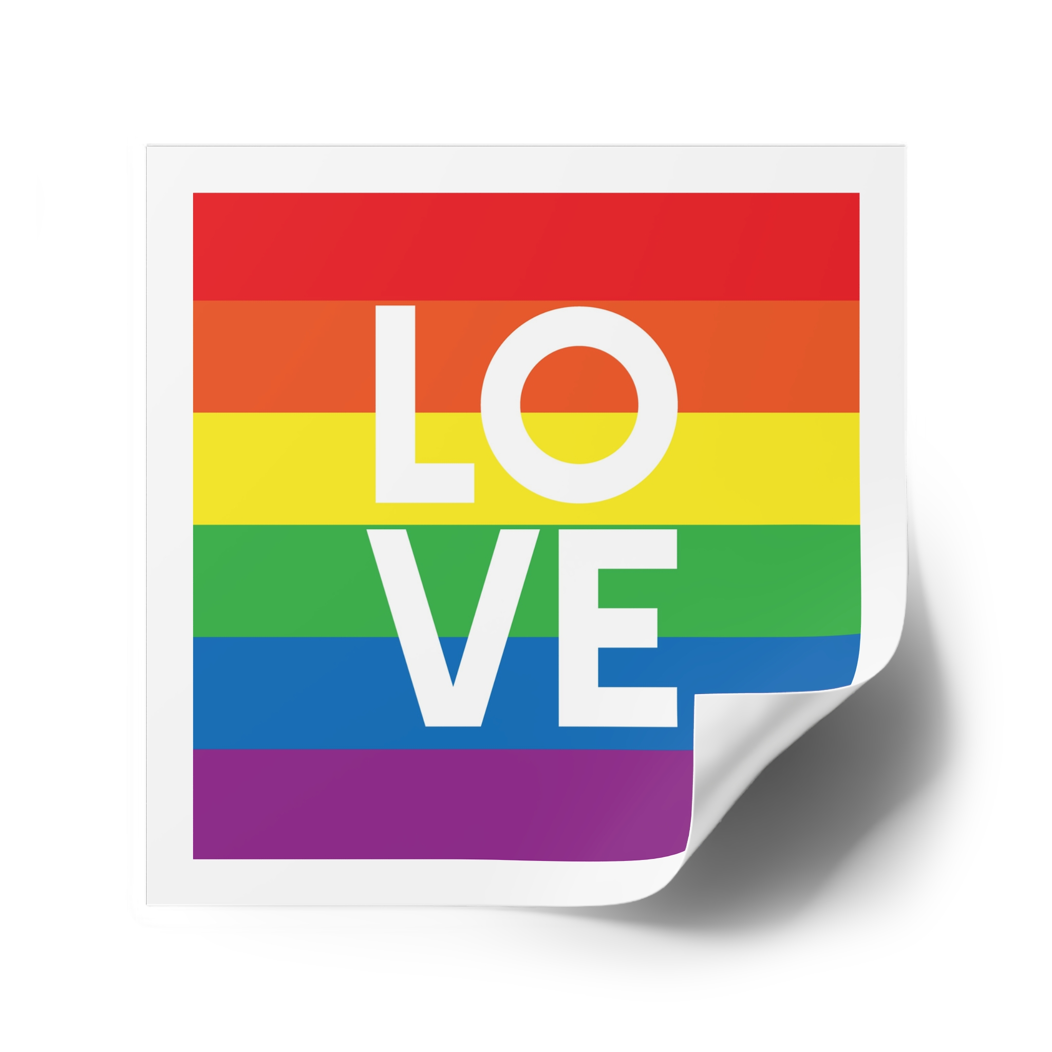 Love Lgbt Squere White Laminate Stickers Square - Image 42