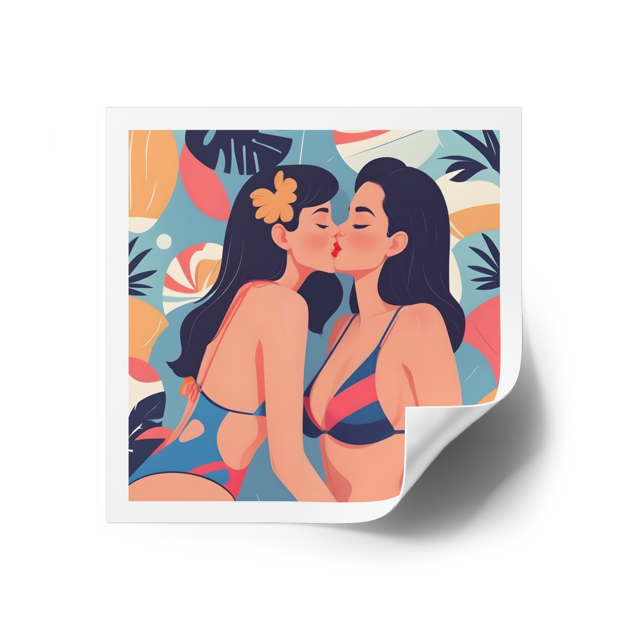 Lesbian Pride Design 7397DE Laminate Stickers Square - Image 70