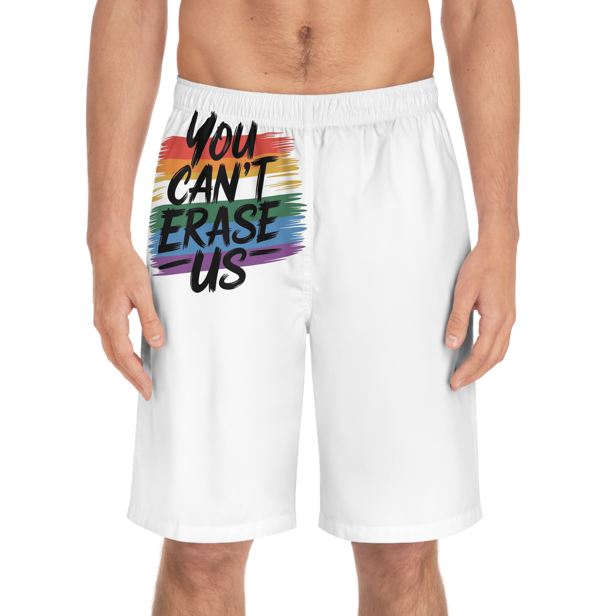 You Cant Erase Us T Shirt Design Isolated White Background Mens Board Shorts Aop - Image 3