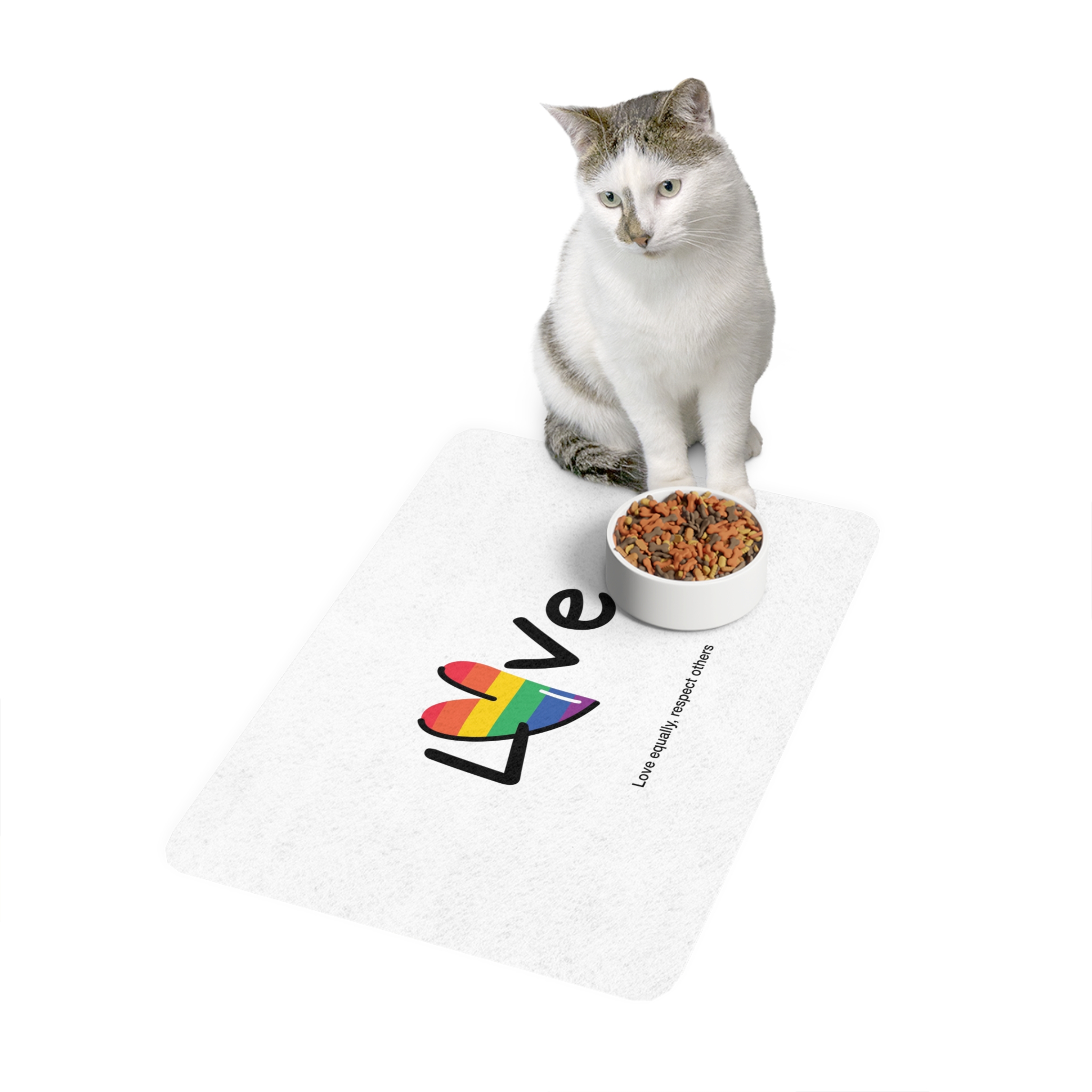 Love Letter Pride Rainbow Lettering Text Writing Pattern Freedom Love Heart Homo Colors Flag Parade(1) (1) Pet Food Mat 12x18 - Image 3