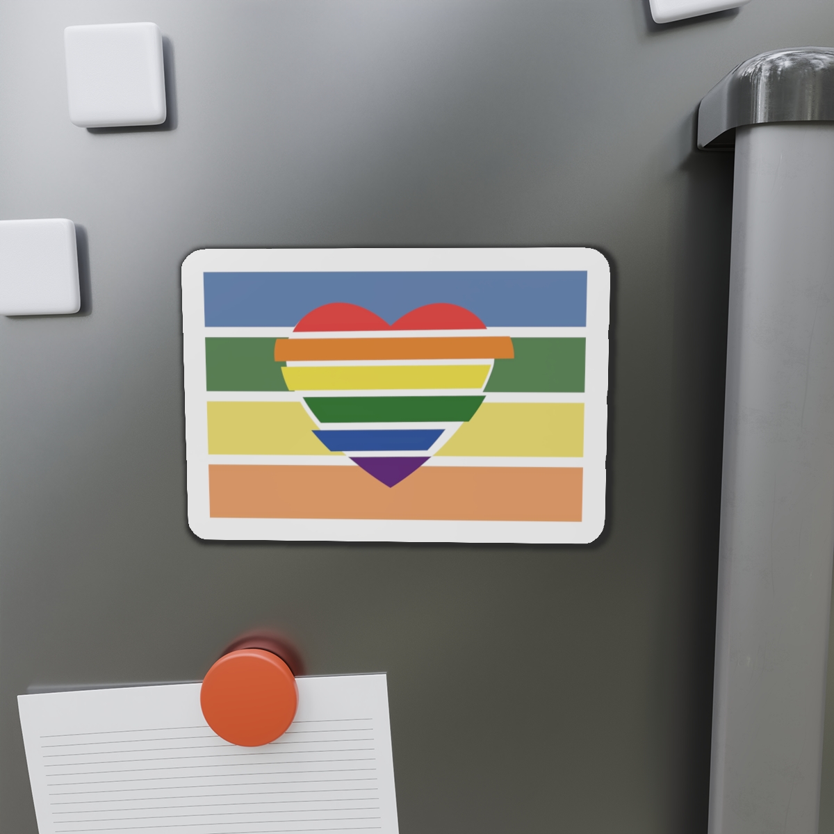 Banner With Rainbow Colors Heart Shape Lgbti Card Pride Flag Vector Illustration Die Cut Magnets - Image 14
