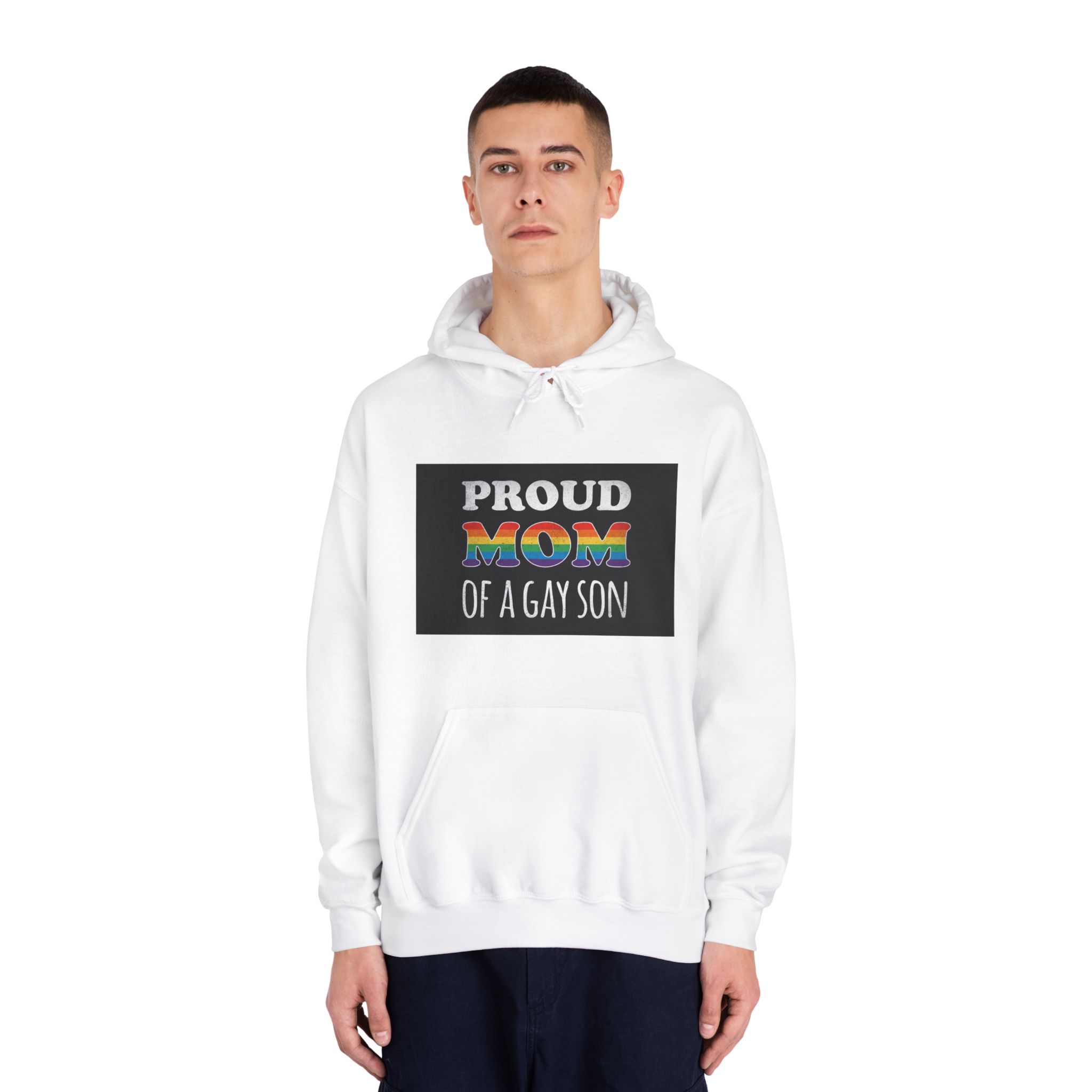 Mother Day Pride Rainbow Typography Vector Premium T Shirt(4) Unisex Dryblend Hooded Sweatshirt - Image 3