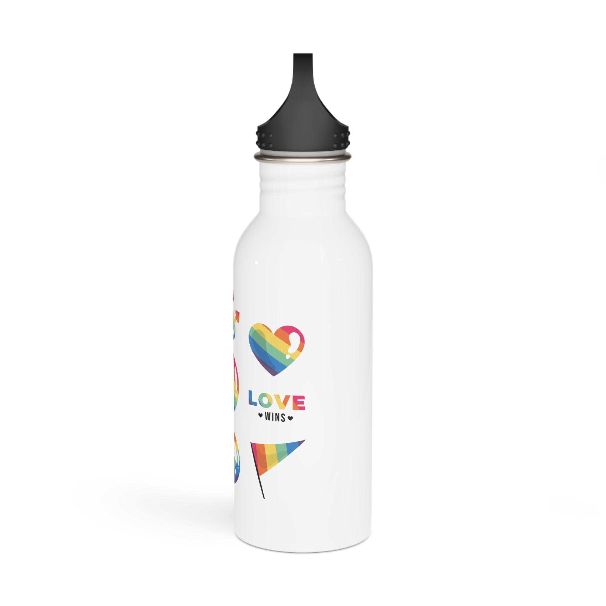 Flat Lgbt Pride Month Symbols Collection Stainless Steel Water Bottle - Image 4