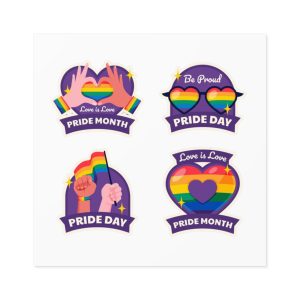 Labels Collection Pride Month Celebration Laminate Stickers Square