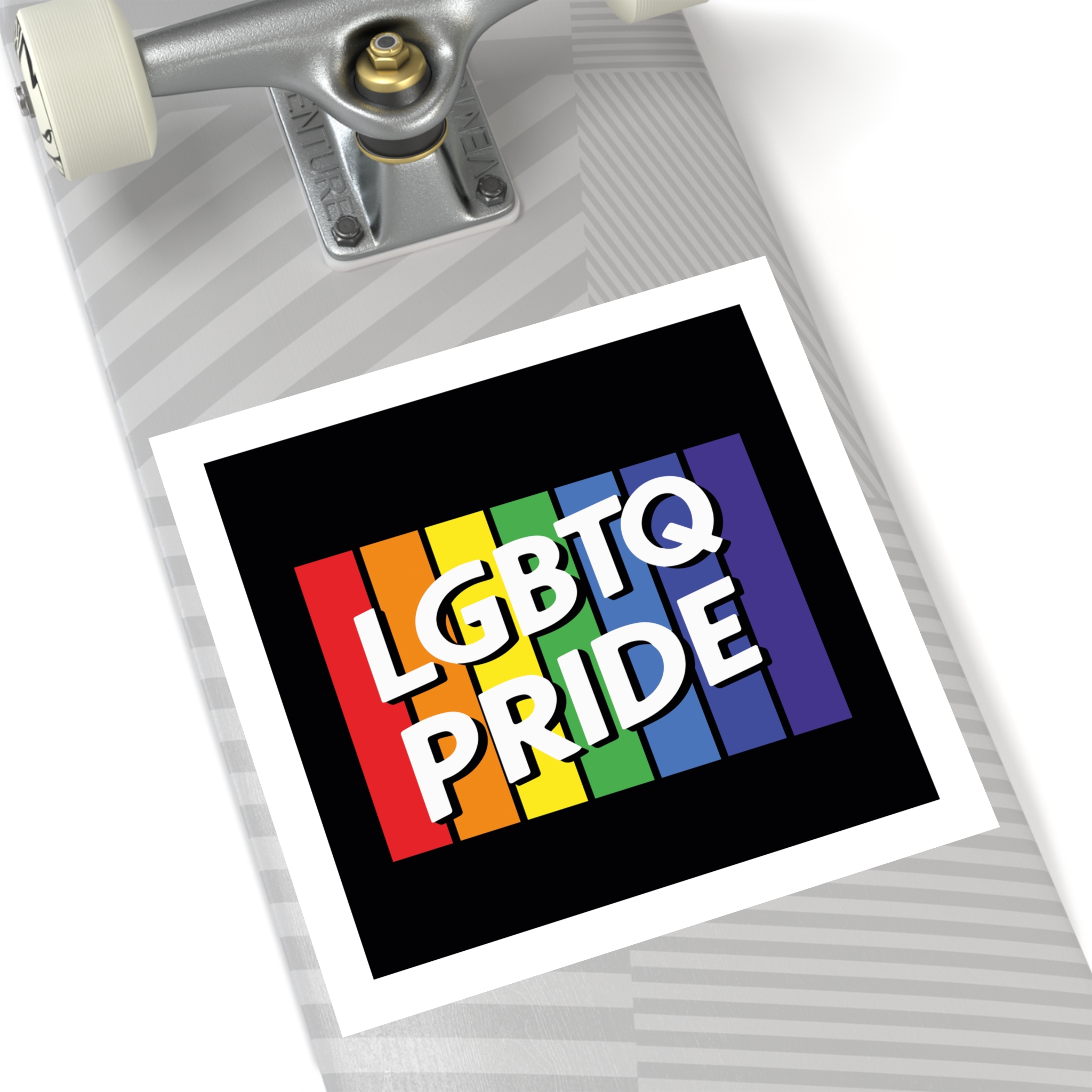 Rainbow Colored Sign That Says Rainbow Pride Pride Laminate Stickers Square - Image 52