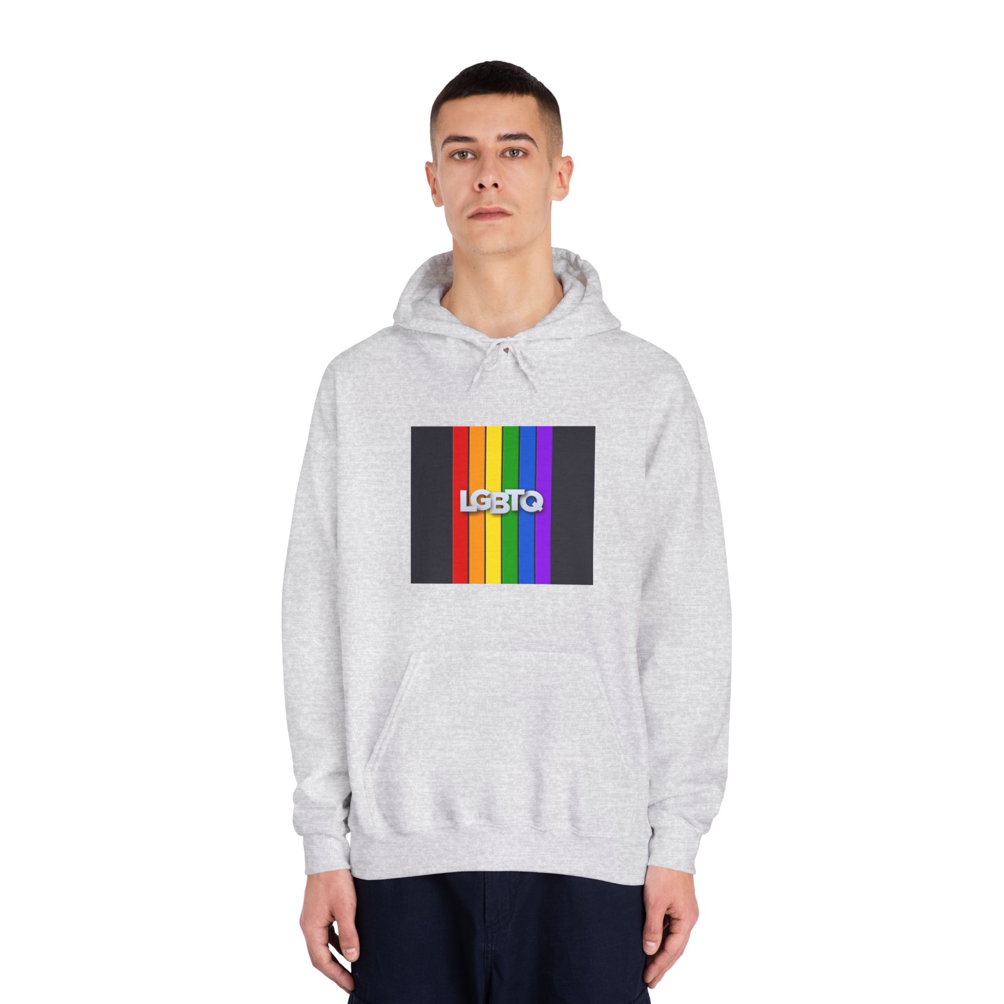 Lgbtq Paper Sign Rainbow Flag Unisex Dryblend Hooded Sweatshirt - Image 7