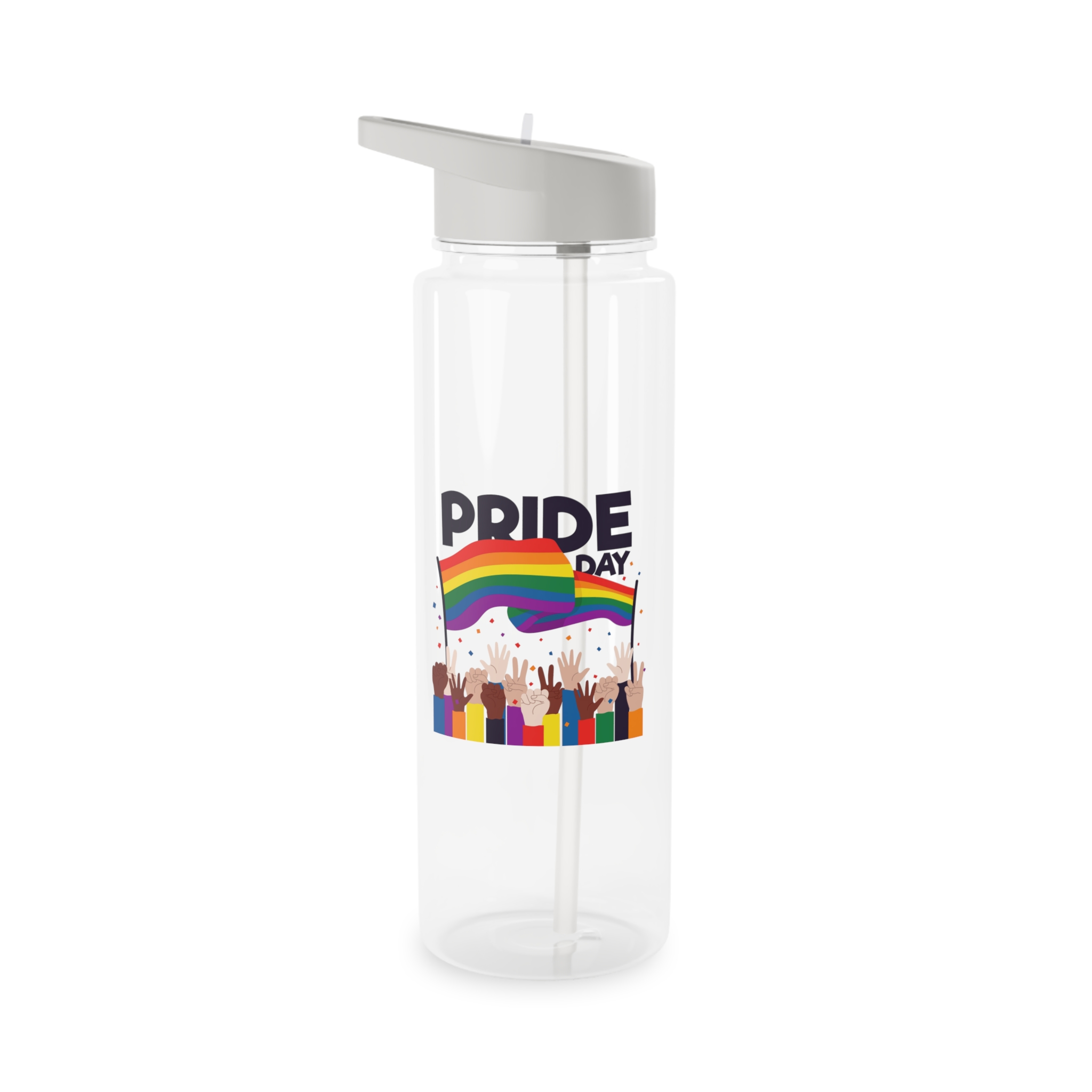 Pride Day Event With Rainbow Flag Theme Tritan Water Bottle - Image 5
