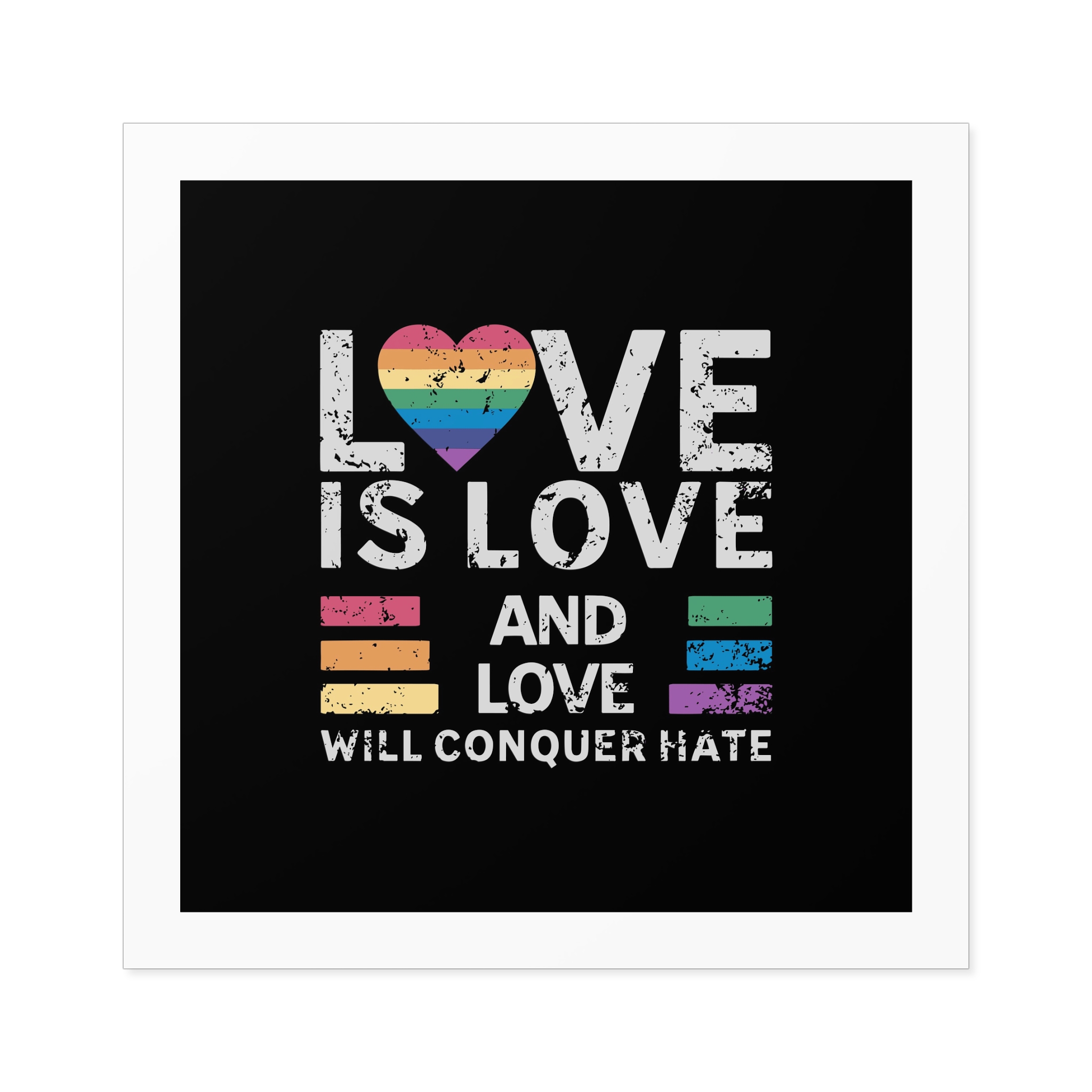 Love Is Love and Love Will Conquer Hate Laminate Stickers Square - Image 49
