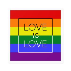 Lgbt Card Text Love Is Love Background Flag Colors Vector Illustration Laminate Stickers Square