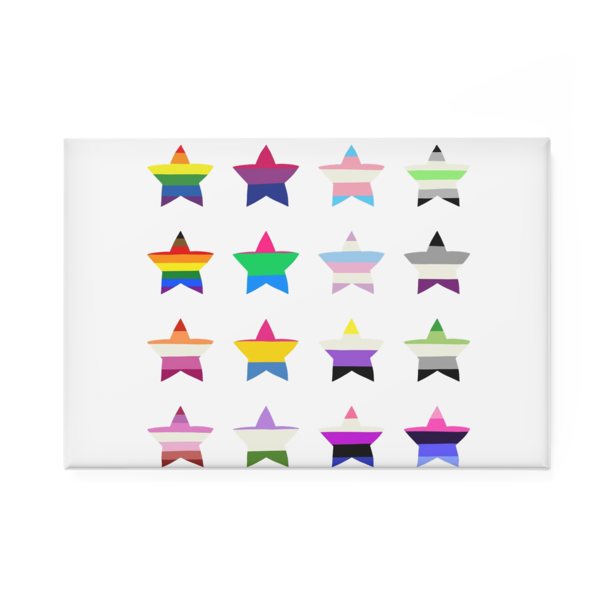 Set Colorful Lgbtq Pride Flag Star Shape Gender Equality Sexual Identity Pride Flags Collection Lgbtqia Community Pride Month Button Magnet Rectangle 1 And 10 Pcs - Image 5