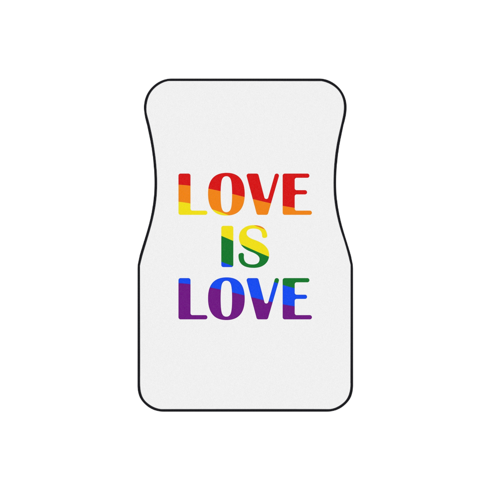 Love Is Love With Rainbow Colors Slogan Typography Banner Car Mats Set Of 4 - Image 2