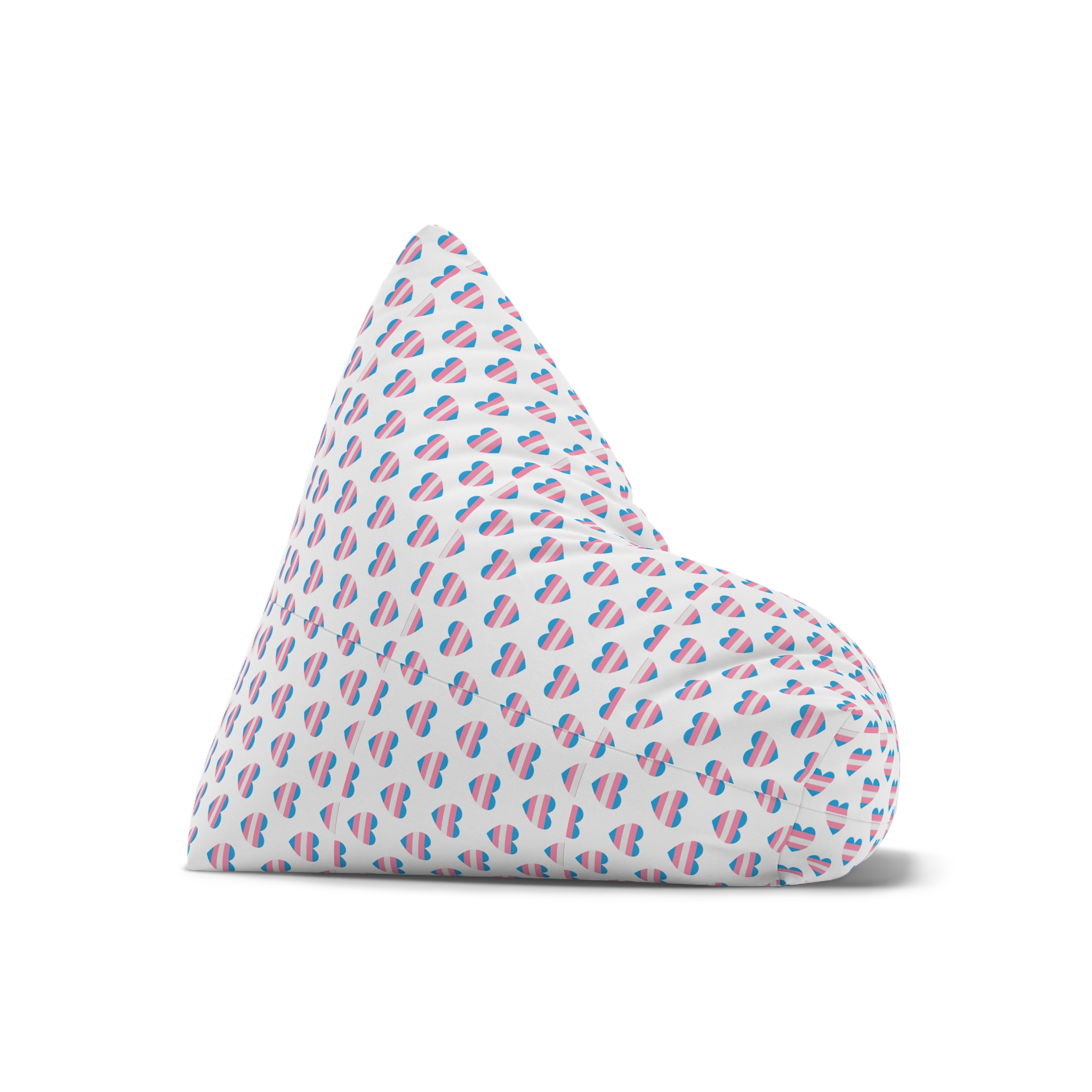 Vector Seamless Pattern Trans Lgbt Flag Heart Bean Bag Chair Cover - Image 7