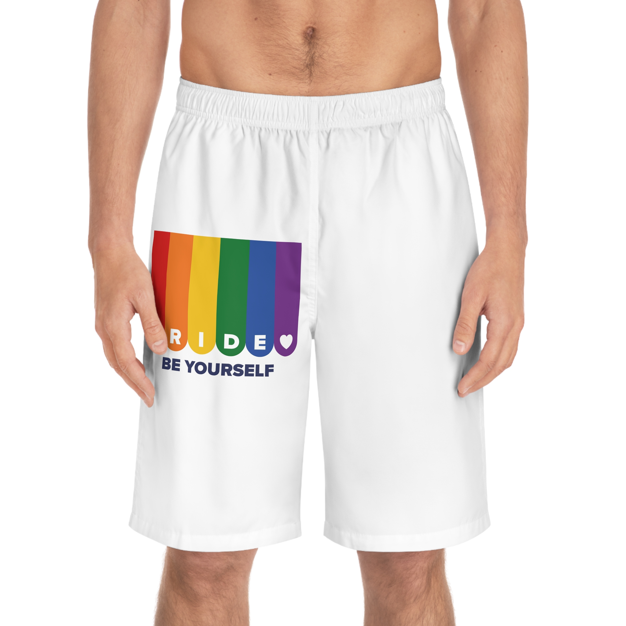 Lgbt Pride Month June Lesbian Gay Bisexual Transgender Lgbtq Flag Rainbow Vector(1) Mens Board Shorts Aop - Image 3
