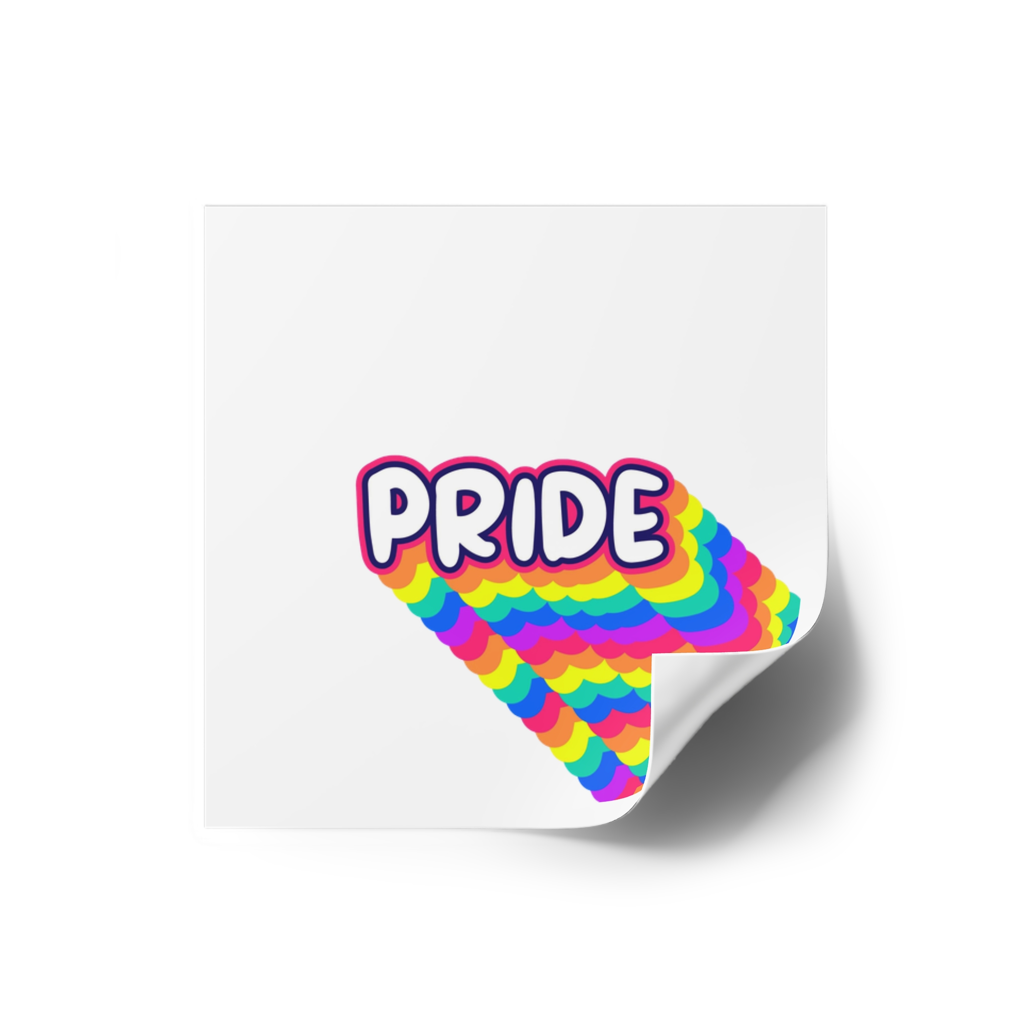 Pride Text Lettering Pride Month Celebration Poster Laminate Stickers Square - Image 10