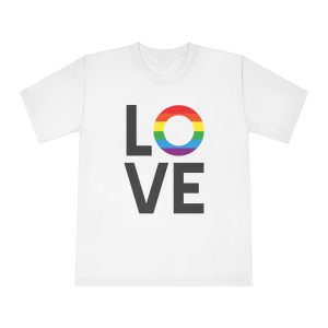 Vector Flat Lgbt Rainbow Flag Love Lettering - Unisex Classic Crewneck T Shirt