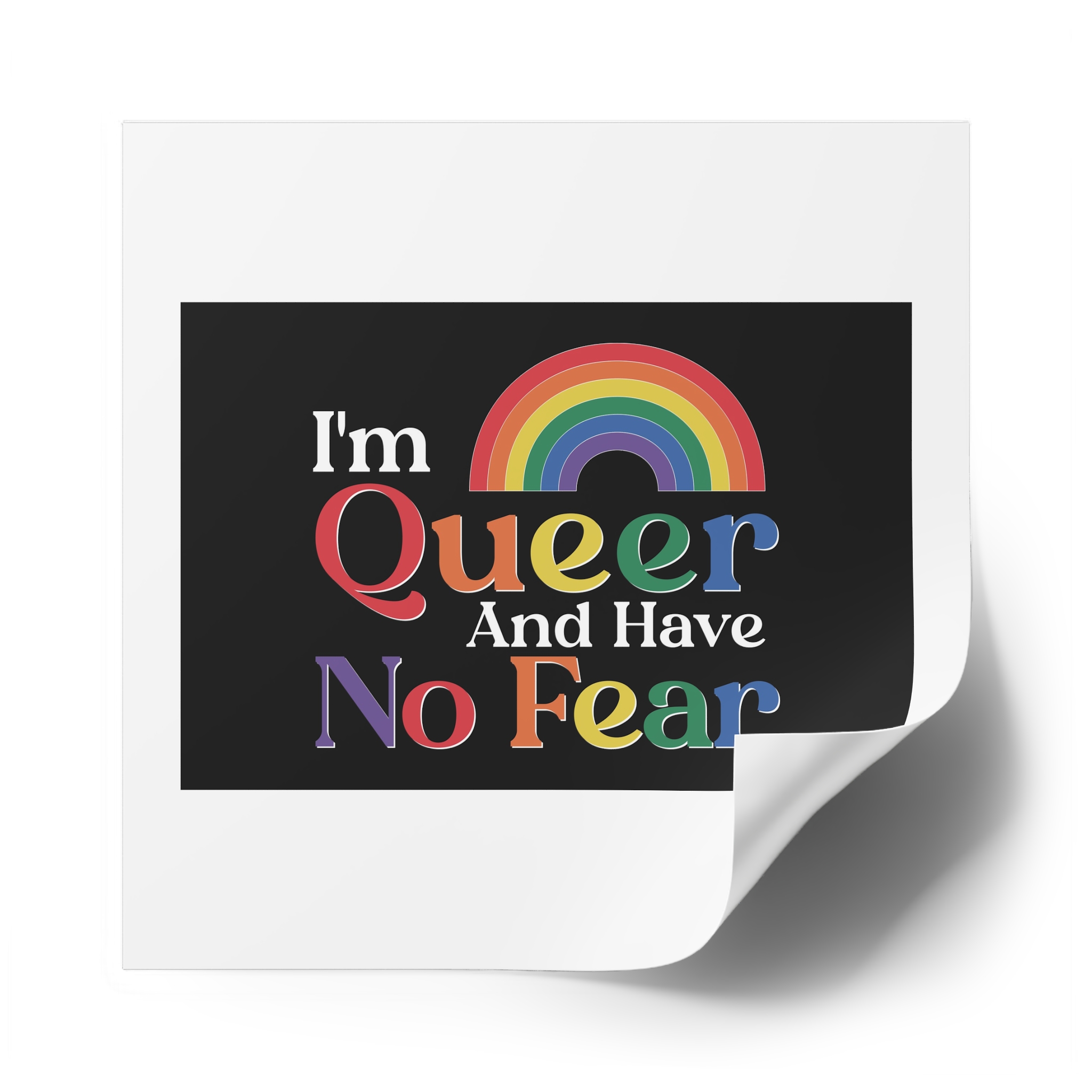 Pride Lgbtq Gay Typography Vector Tshirt Design(13) Laminate Stickers Square - Image 58