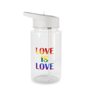 Love Is Love With Rainbow Colors Slogan Typography Banner Tritan Water Bottle