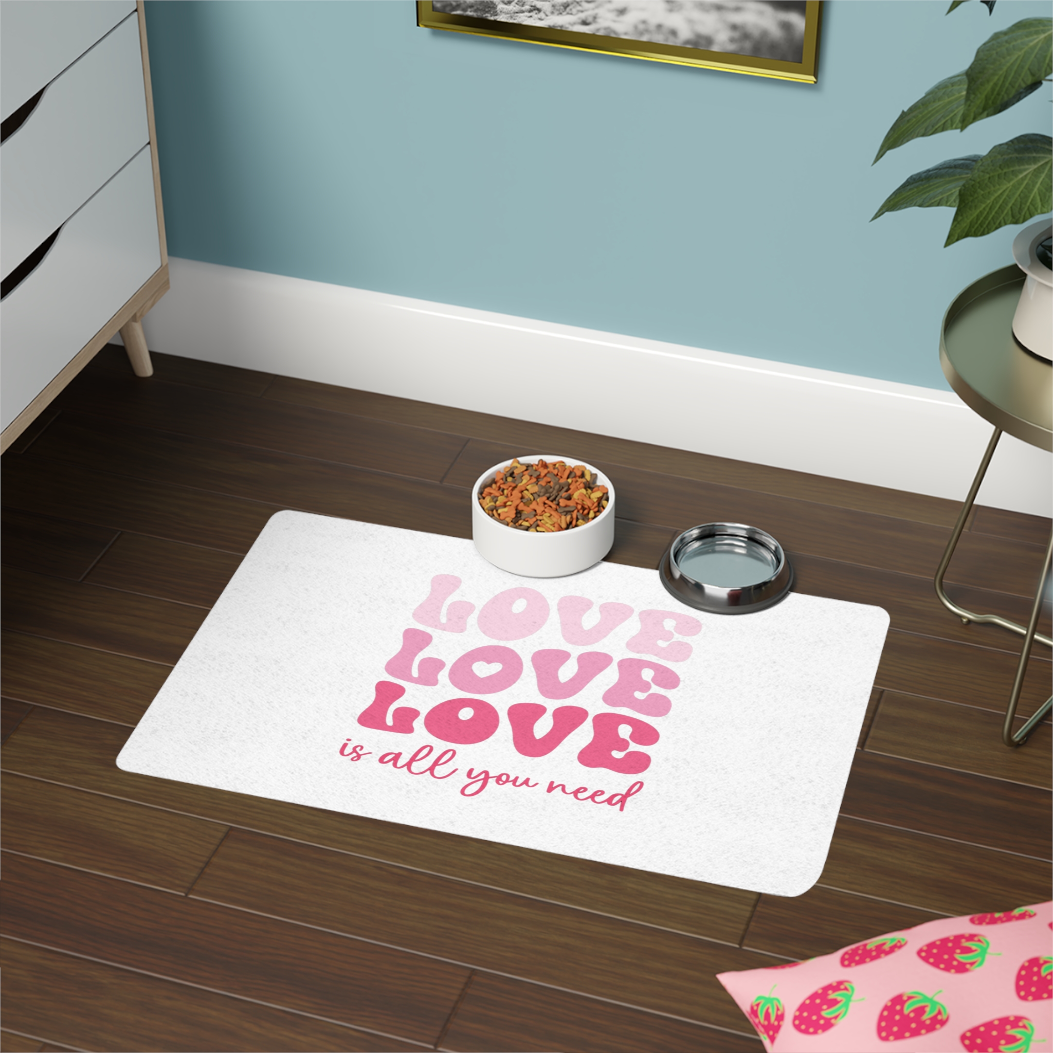 Valentine S Day Retro Typography T Shirt Pet Food Mat 12x18 - Image 4