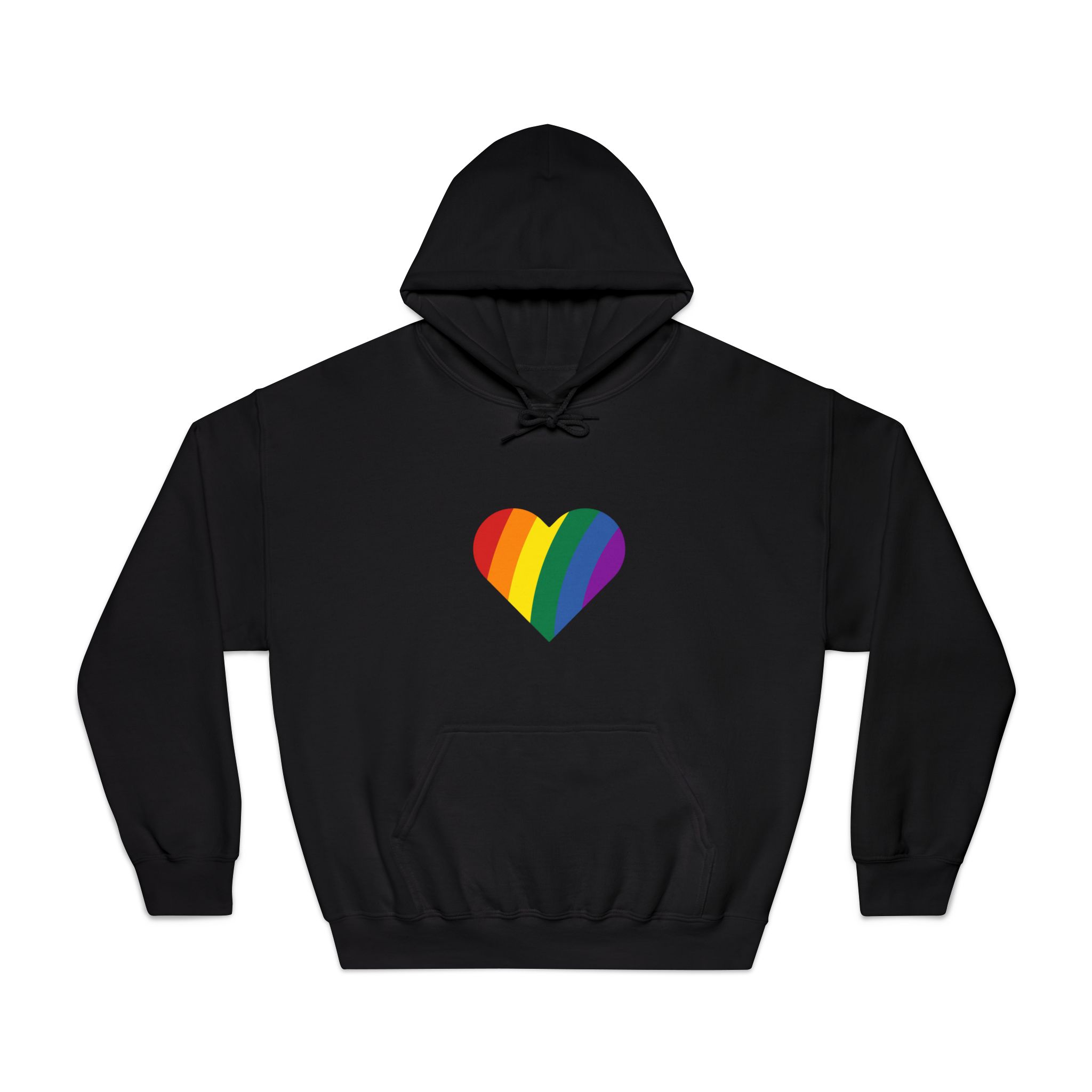 Minimalist Pride Heart Filled With Rainbow Colors Unisex Dryblend Hooded Sweatshirt - Image 9