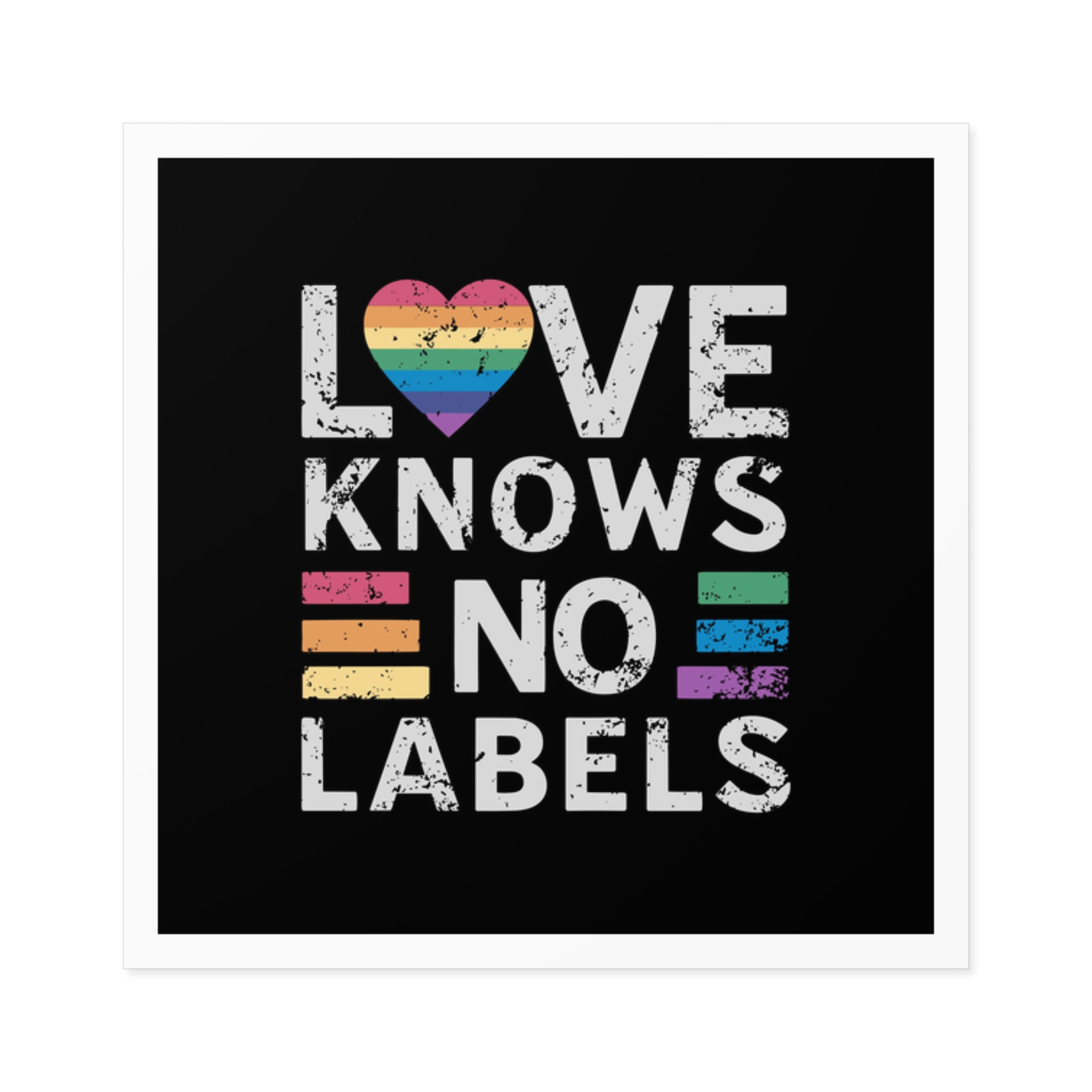 Love Knows No Labels Happy Pride Month Laminate Stickers Square - Image 9
