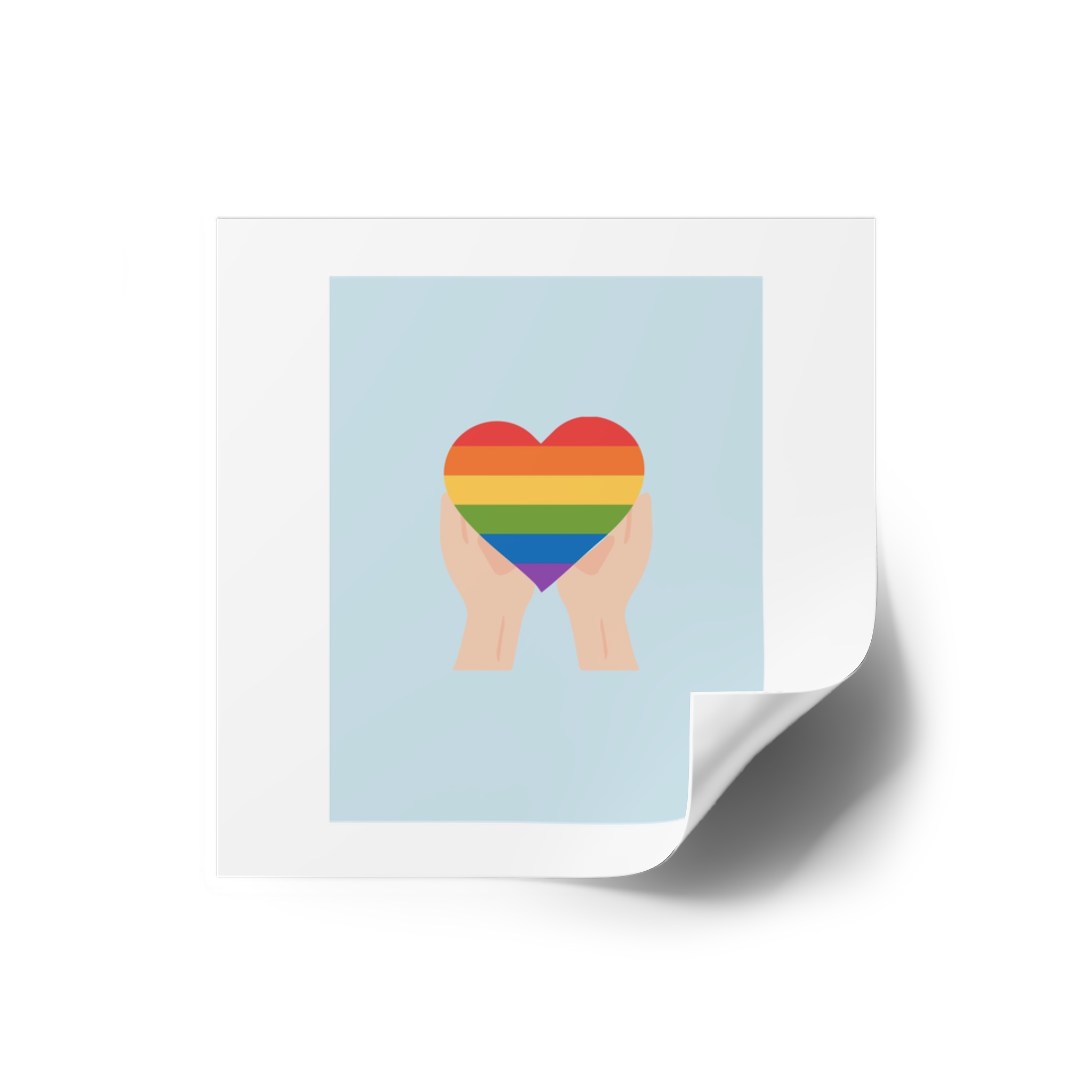 Pride Lgbt Card Support Love Poster That Says Rainbow Heart It Laminate Stickers Square - Image 14
