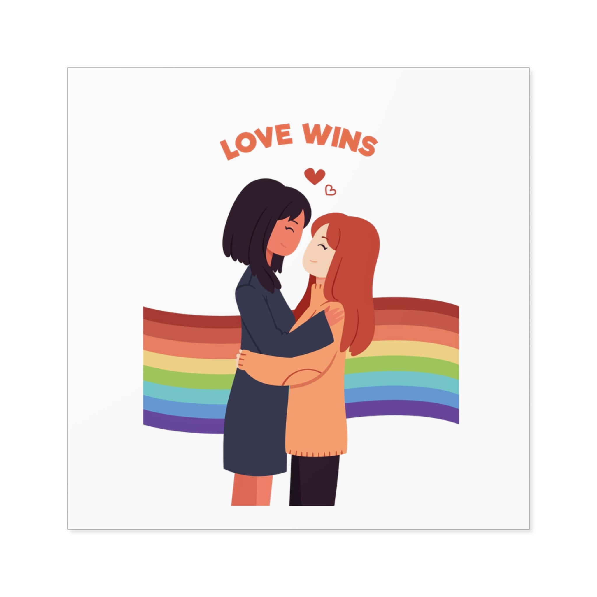 Pride Day People With Women Laminate Stickers Square - Image 29