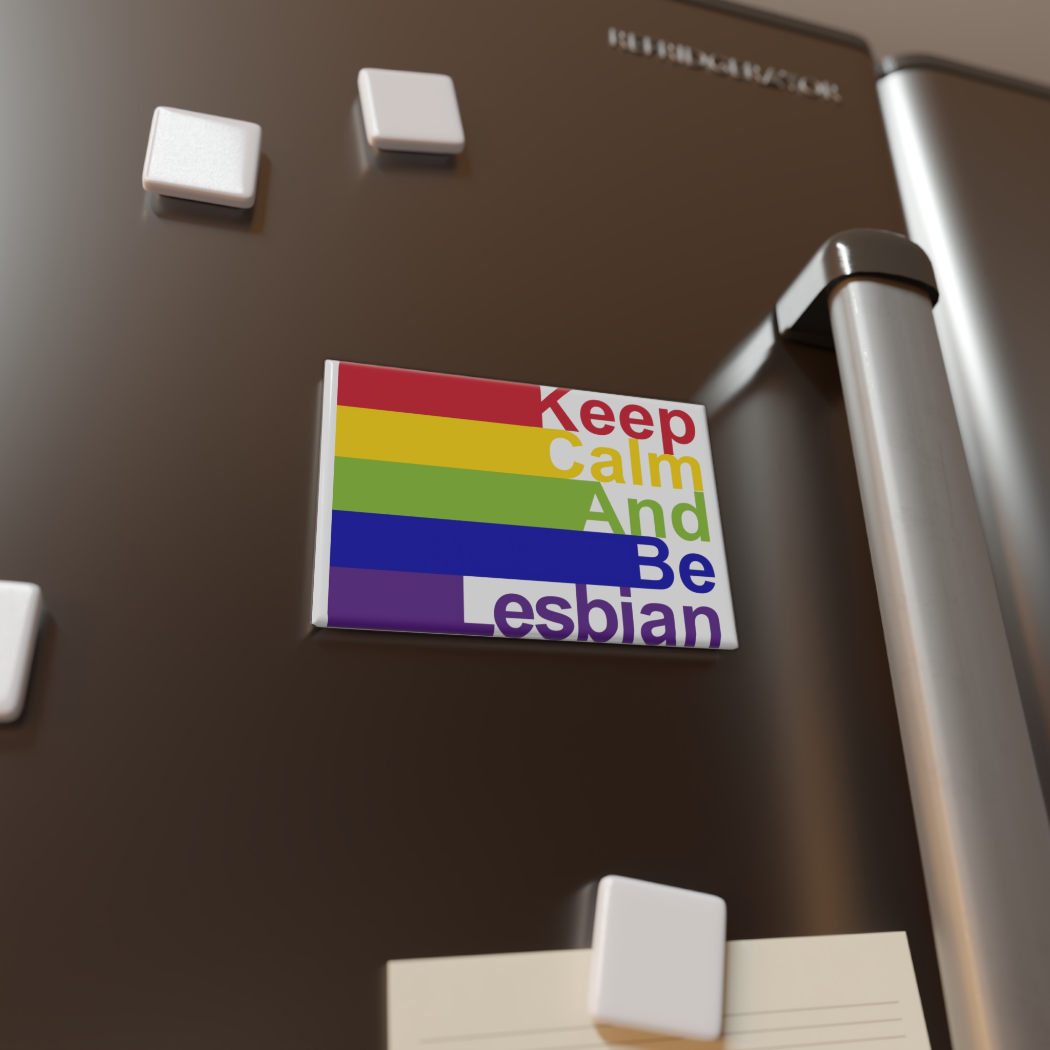 Lgbt Concept Motivating Phrase Colors Rainbow Keep Calm Be Yourself Button Magnet Rectangle 1 And 10 Pcs - Image 8