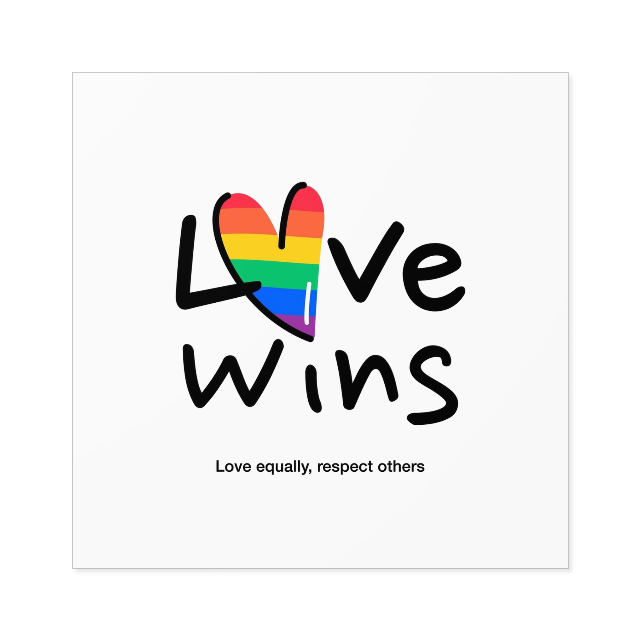 Love Letter Pride Rainbow Lettering Text Writing Pattern Freedom Love Heart Homo Colors Flag Parade(2) (1) Laminate Stickers Square - Image 73