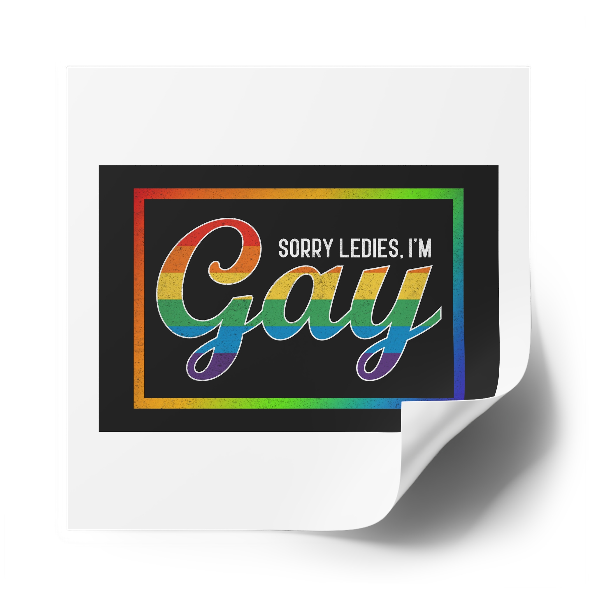 Pride Gay Rainbow Typography Vector Premium T Shirt(3) Laminate Stickers Square - Image 54