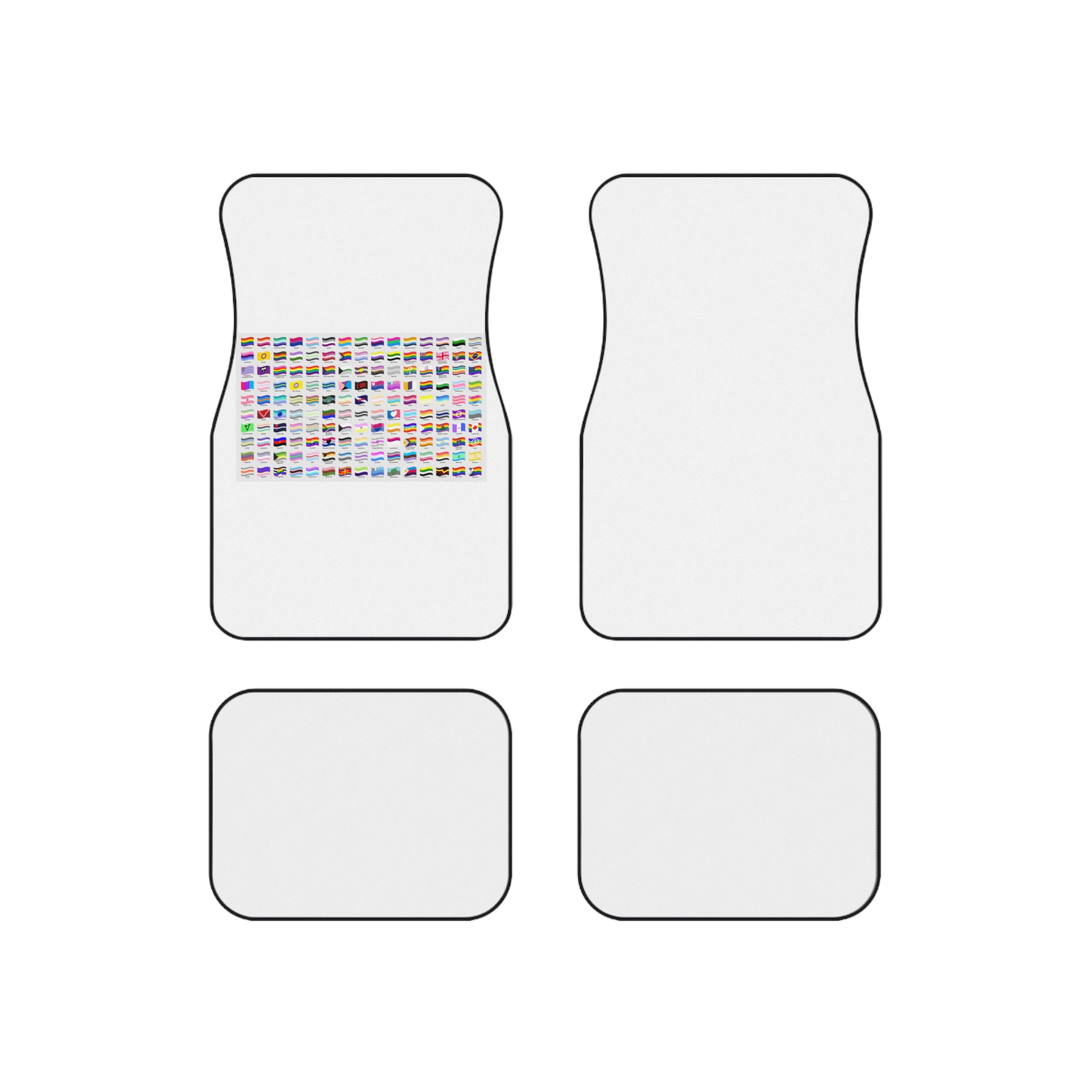 Waving Lgbt Pride Flags Collection Vector Illustration Car Mats Set Of 4