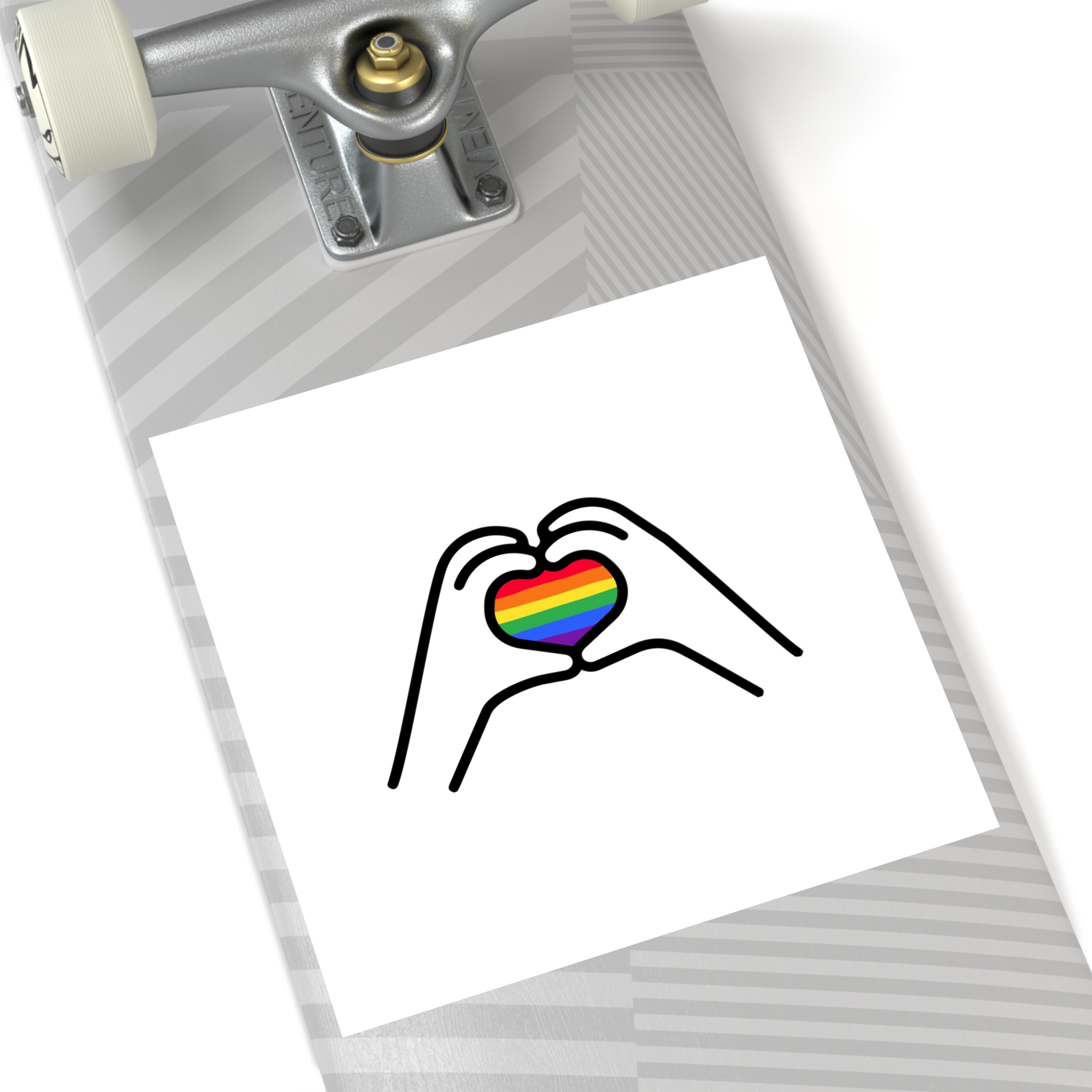 Lgbt Concept Heart Colors Lgbtq Flag Love Is Love Shape Heart Icon Lgbt Laminate Stickers Square - Image 60