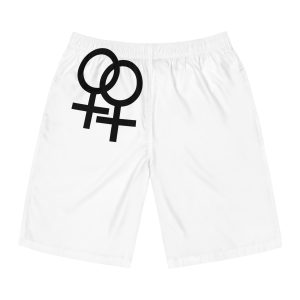 Double Female Symbol Mens Board Shorts Aop