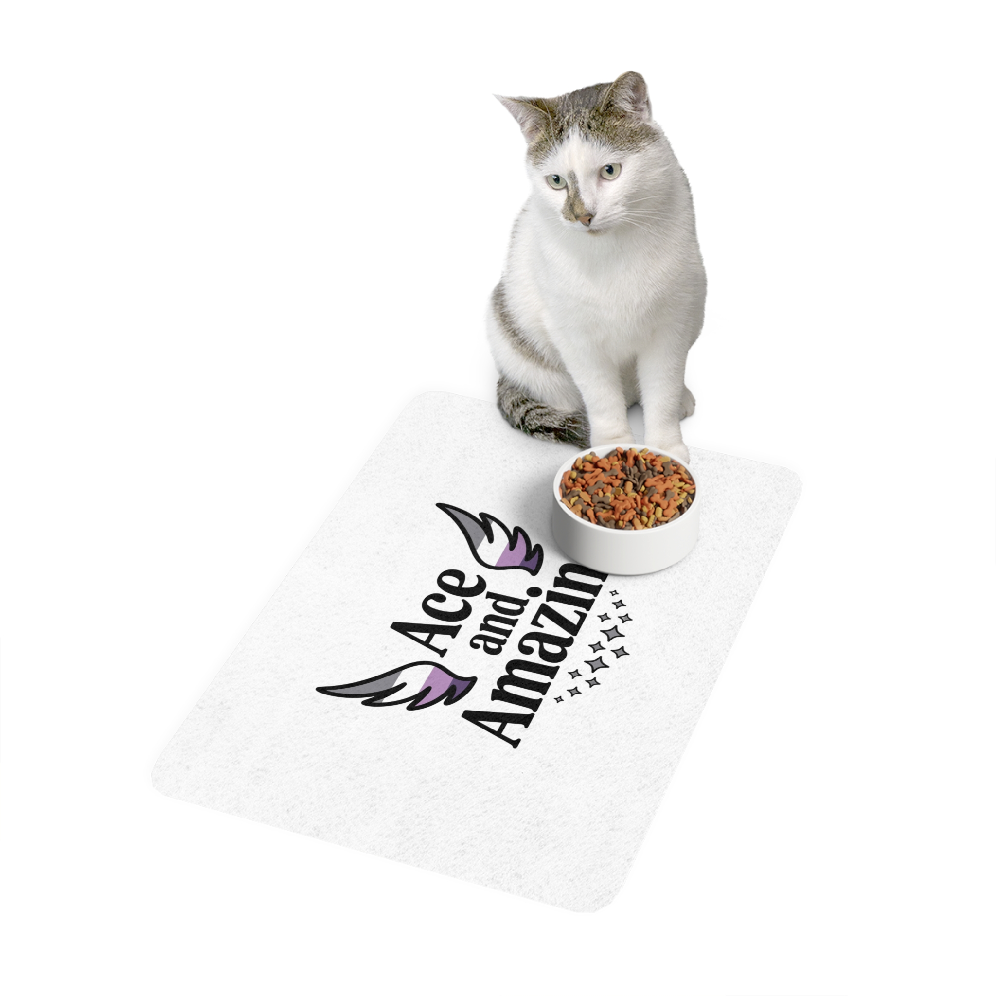 Ace Amazing T Shirt Design Isolated White Background 2 Pet Food Mat 12x18 - Image 3