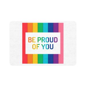 Rainbow Colored Background With Be Proud You Concept Pride Month Pet Food Mat 12x18