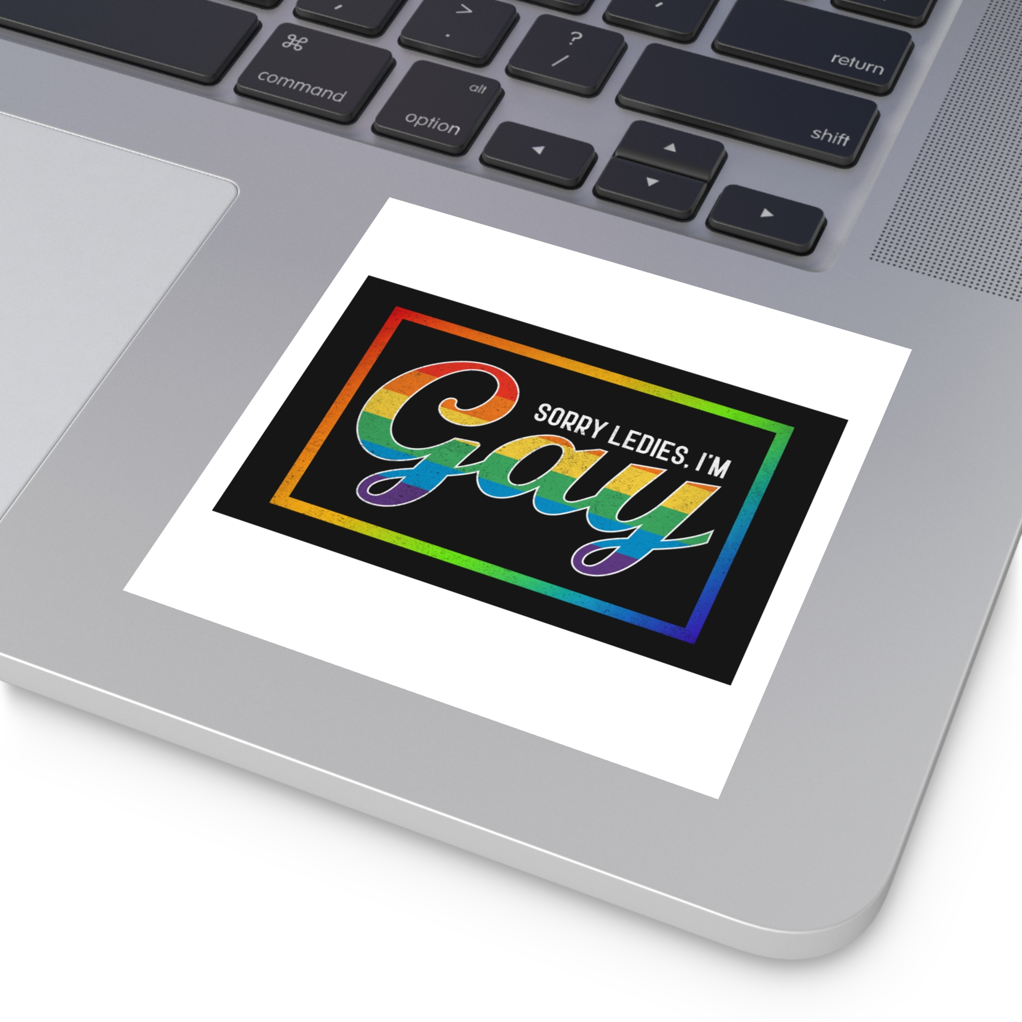 Pride Gay Rainbow Typography Vector Premium T Shirt(3) Laminate Stickers Square - Image 31