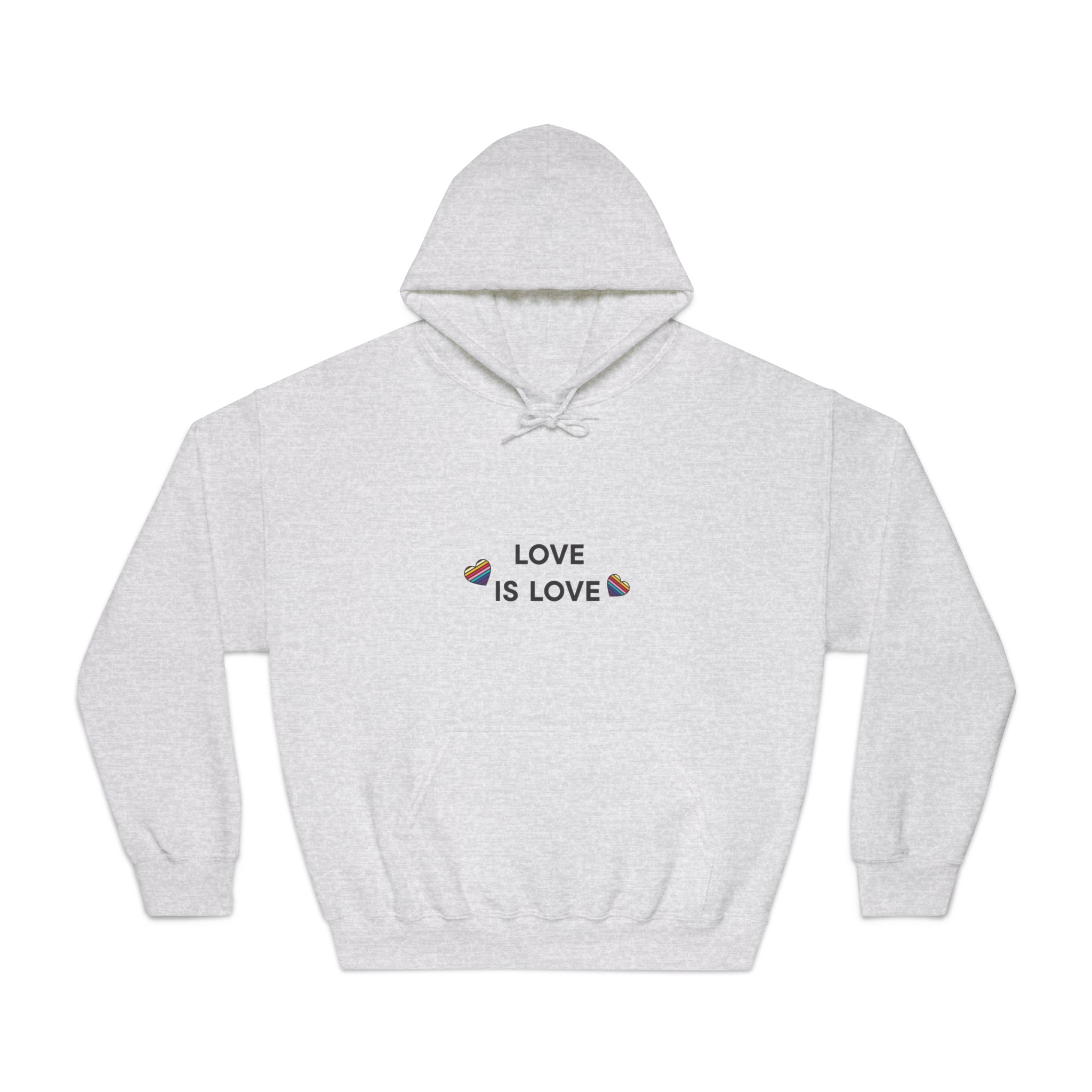 Love Is Love With Rainbow Hearts Unisex Dryblend Hooded Sweatshirt - Image 5