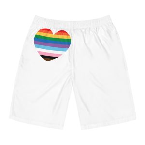 Inclusive Progress Pride Heart Symbol Mens Board Shorts Aop