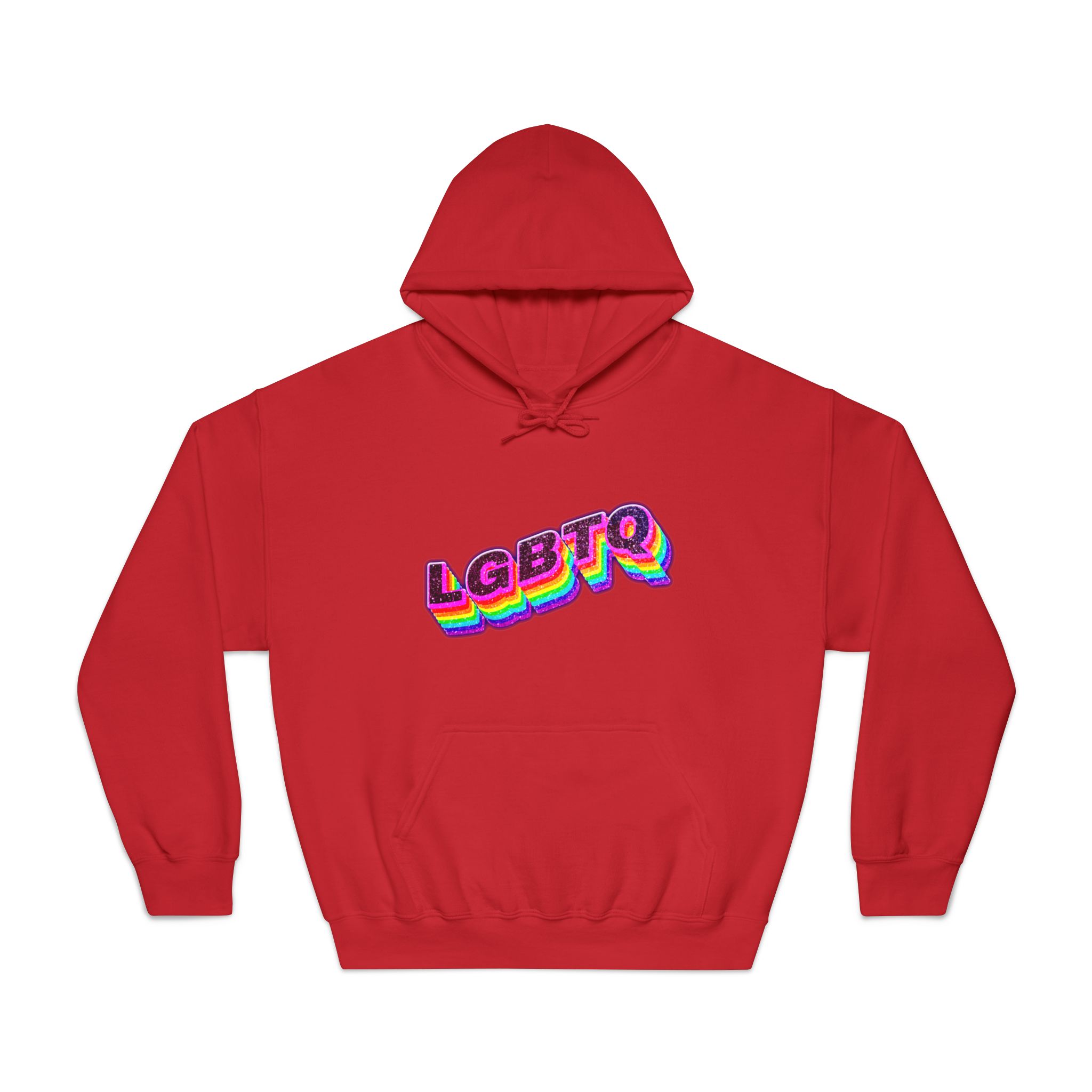 Lgbtq Rainbow 3d Png Typography Unisex Dryblend Hooded Sweatshirt - Image 33