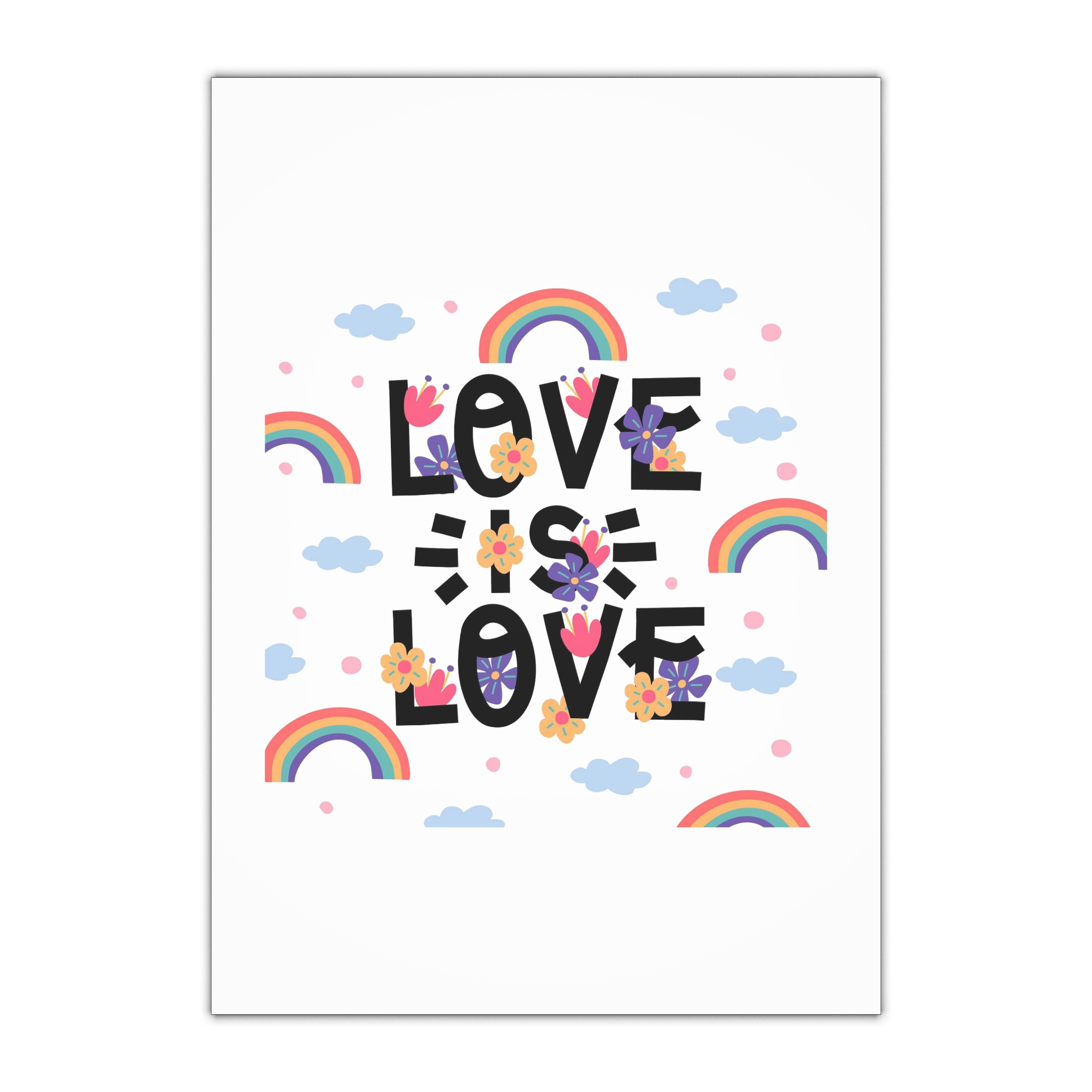 Pride Day Lettering With Rainbows Flowers Gift Wrapping Paper Sheets 1pc