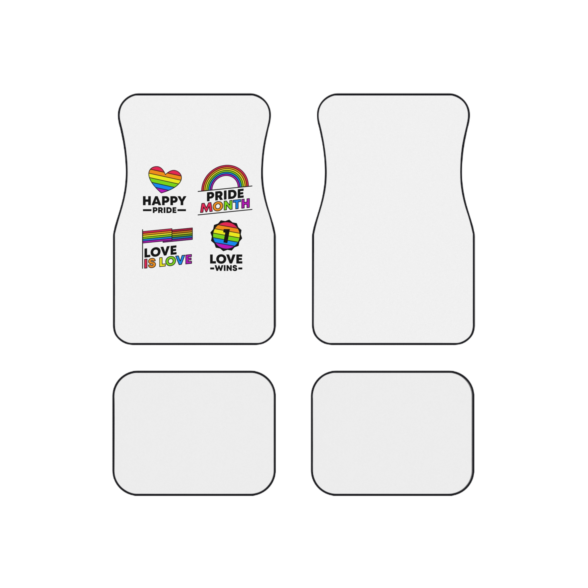 Pride Day Label Collection Car Mats Set Of 4