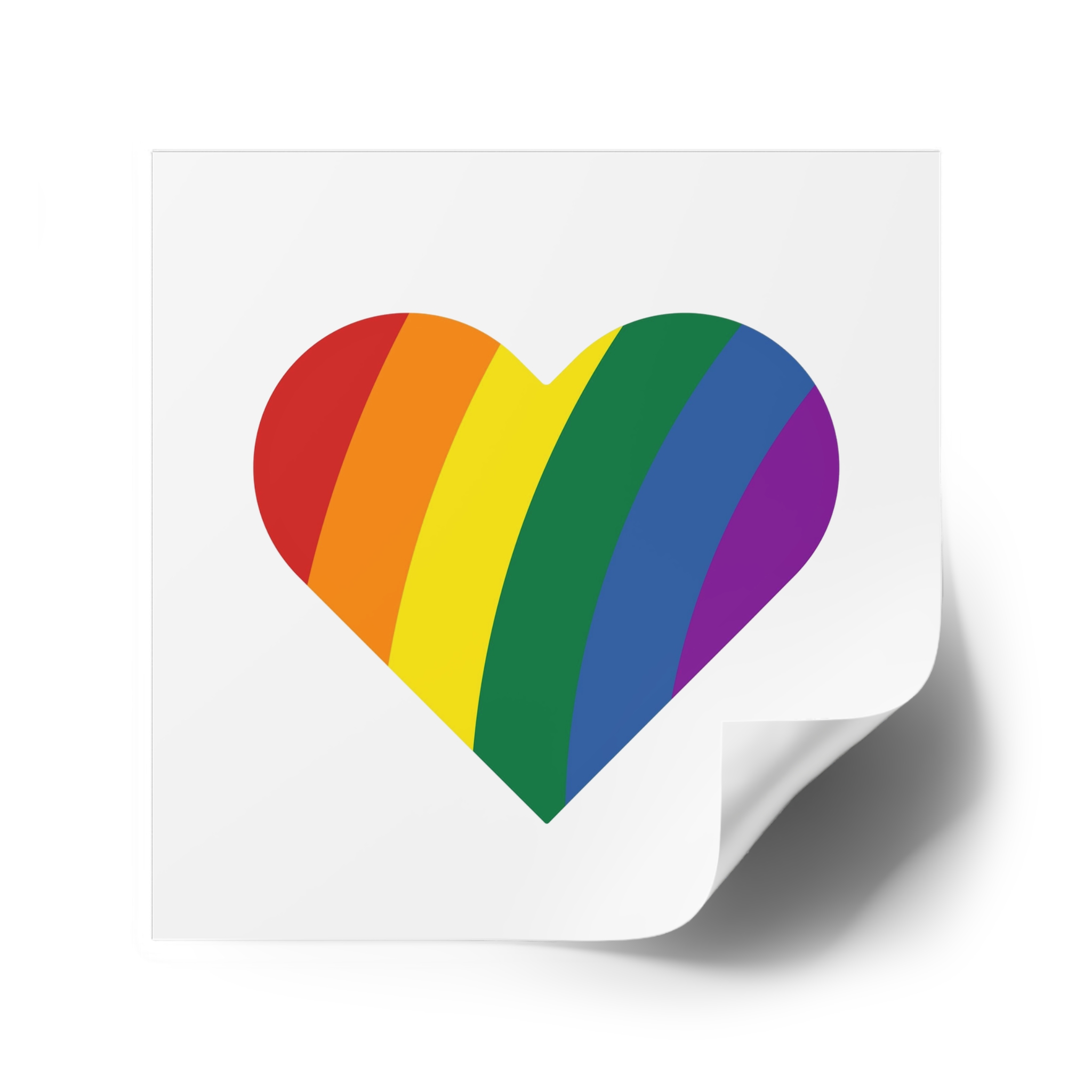 Minimalist Pride Heart Filled With Rainbow Colors Laminate Stickers Square - Image 74