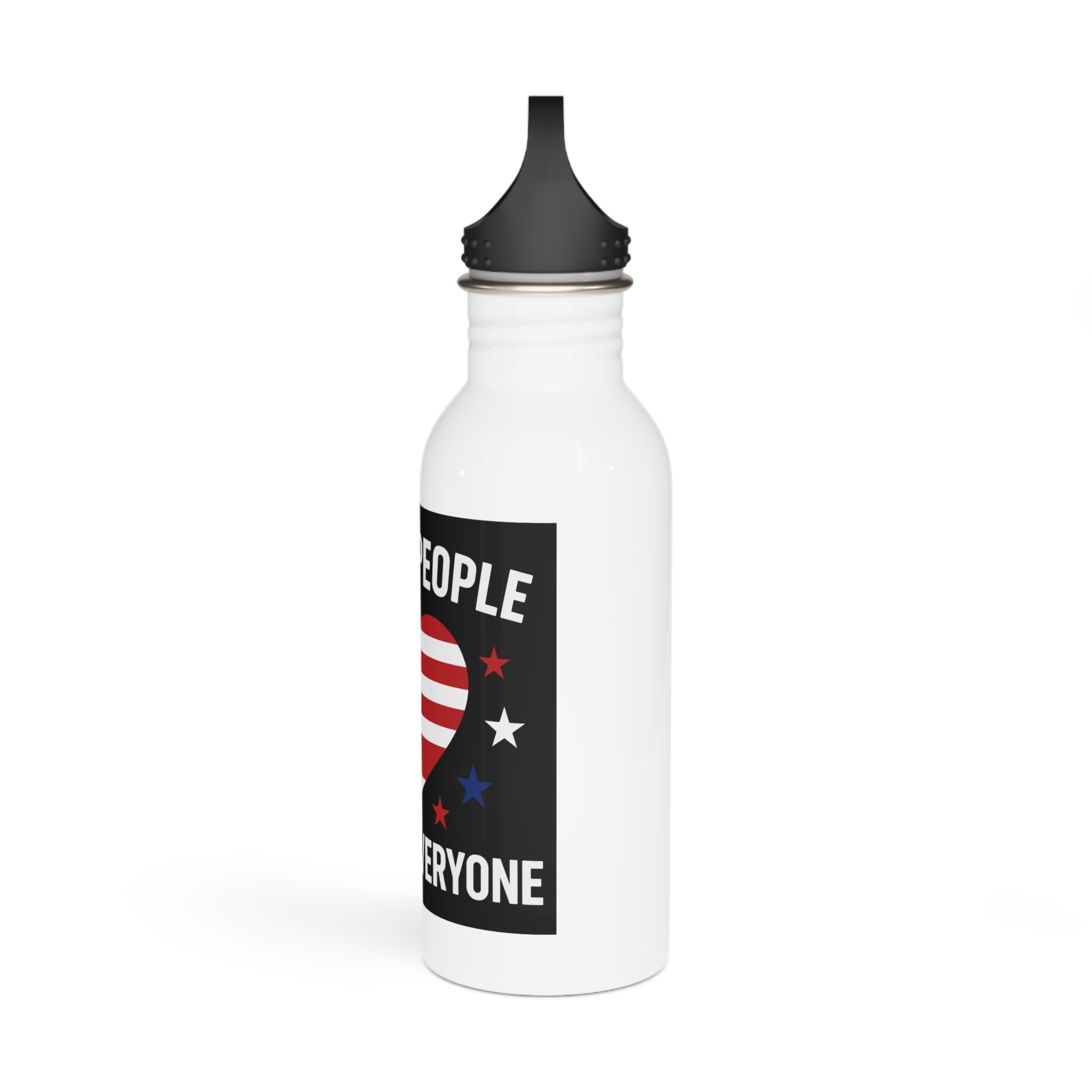 Womens We People Means Everyone American Flag Equal Rights Gift Vneck Stainless Steel Water Bottle - Image 4