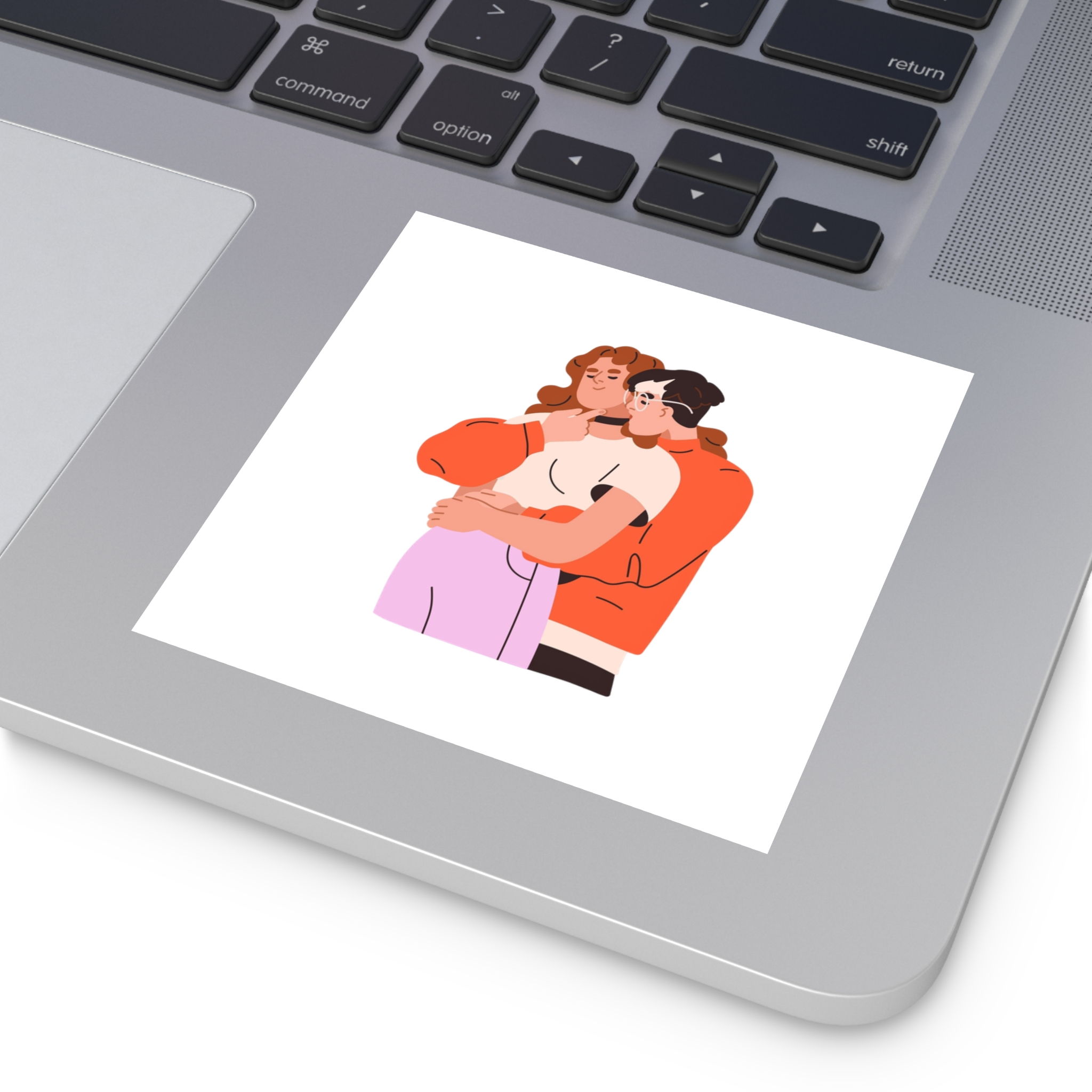Lesbian Love Couple Girl Kissing Girlfriends Neck Female Lovers Passion Lgbt People Enamored Valentines Romantic Relationships Flat Graphic Vector Illustration Isolated White Background Laminate... - Image 27