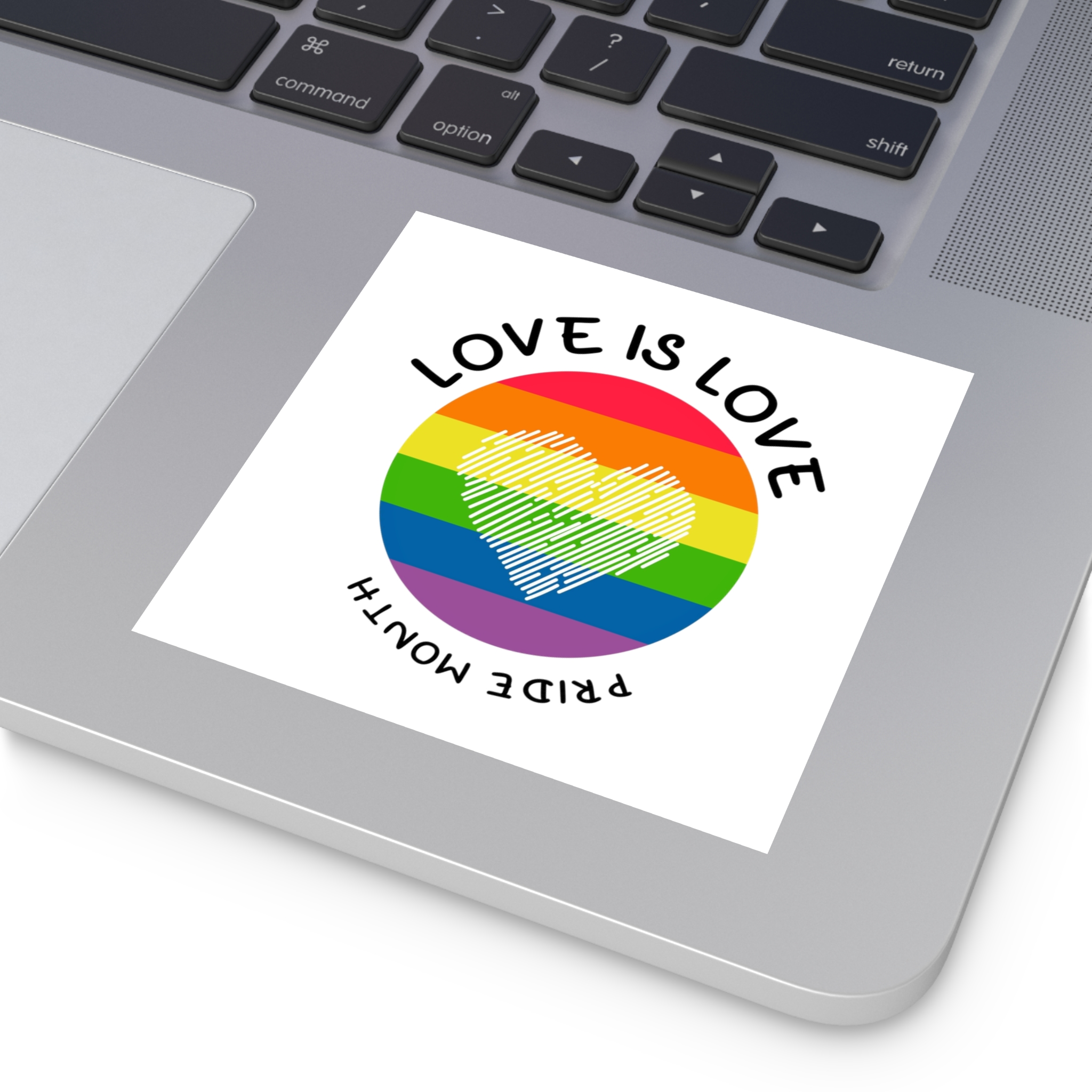Lgbt Pride Month Love Is Love Lgbtq Symbol With Lgbt Pride Round Rainbow Flag With Heart Gay Pride Laminate Stickers Square - Image 19