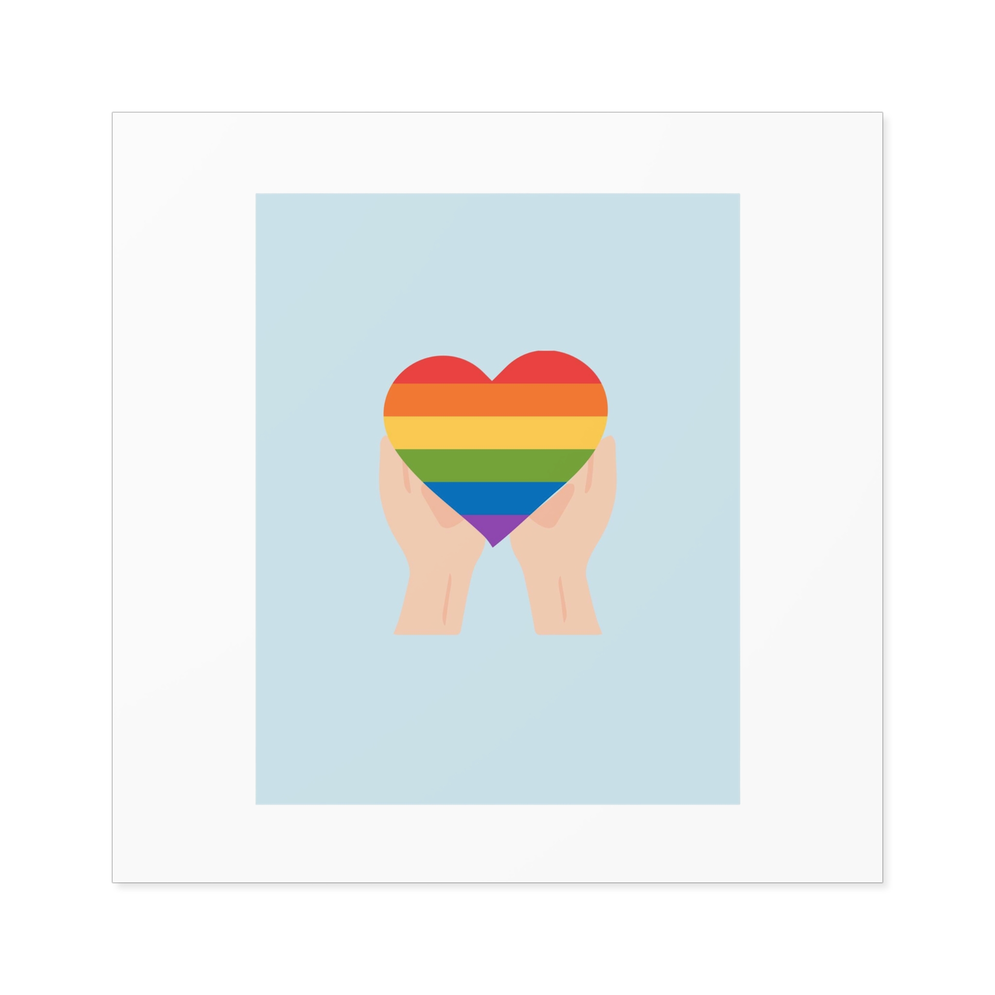 Pride Lgbt Card Support Love Poster That Says Rainbow Heart It Laminate Stickers Square - Image 33