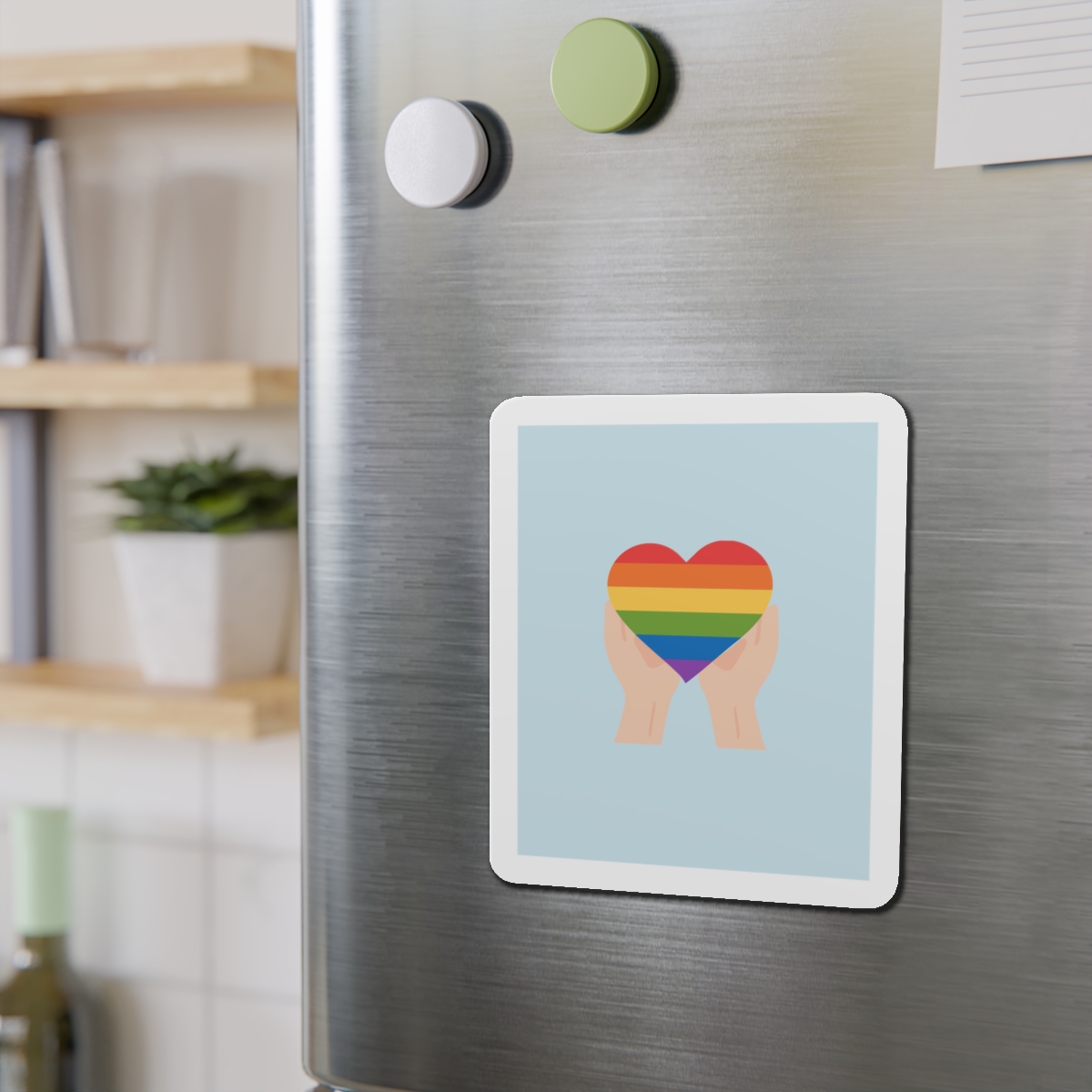 Pride Lgbt Card Support Love Poster That Says Rainbow Heart It Die Cut Magnets - Image 15