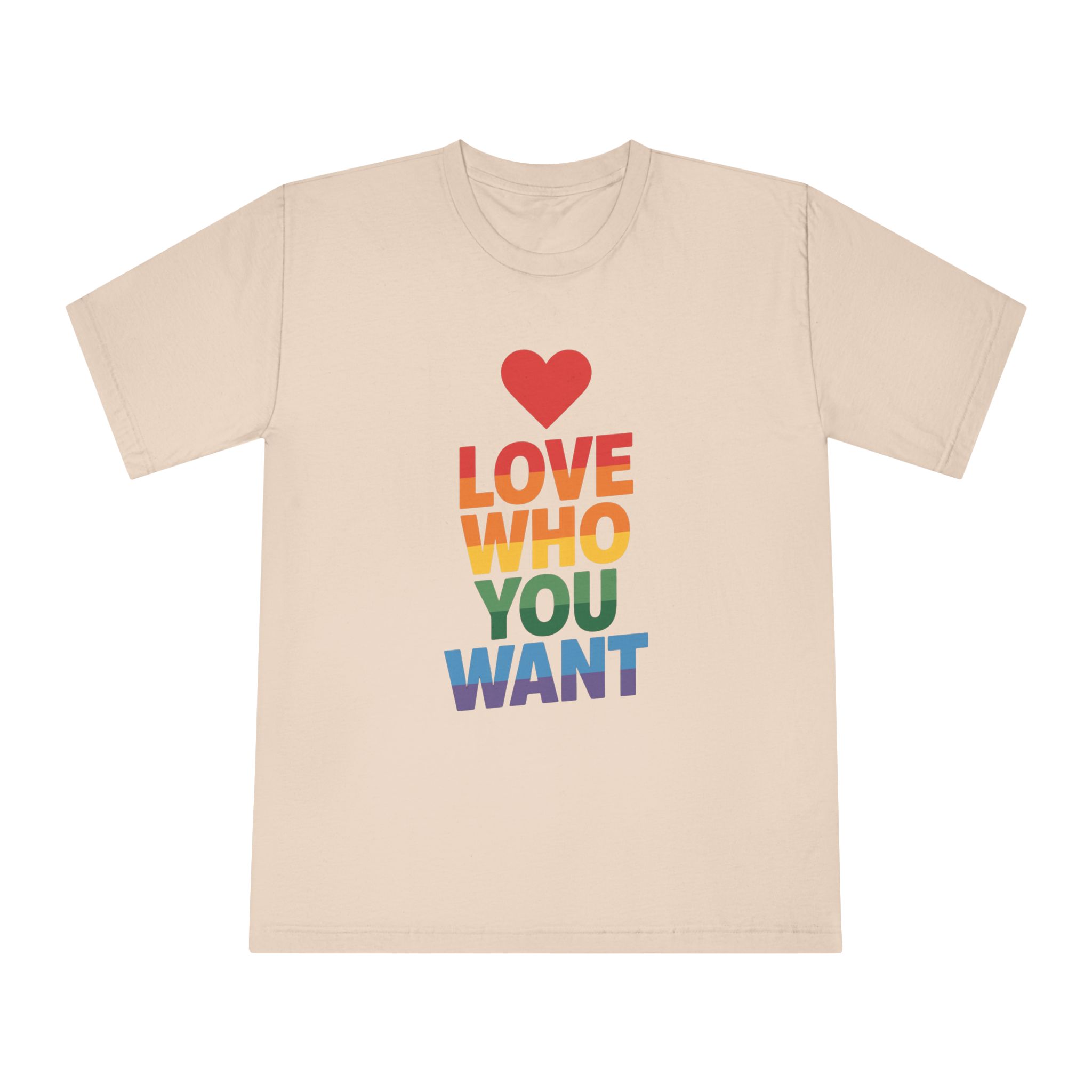 Rainbowcolored Text With Heart Symbol Saying Love Who You Want - Unisex Classic Crewneck T Shirt - Image 9